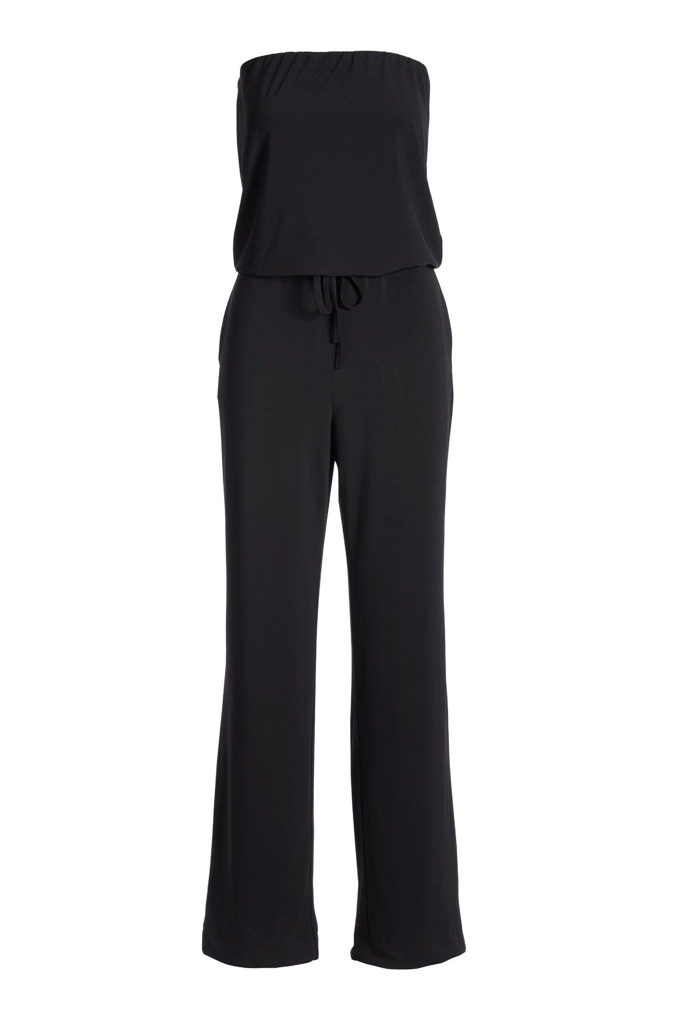 Strapless Blouson Jumpsuit Black