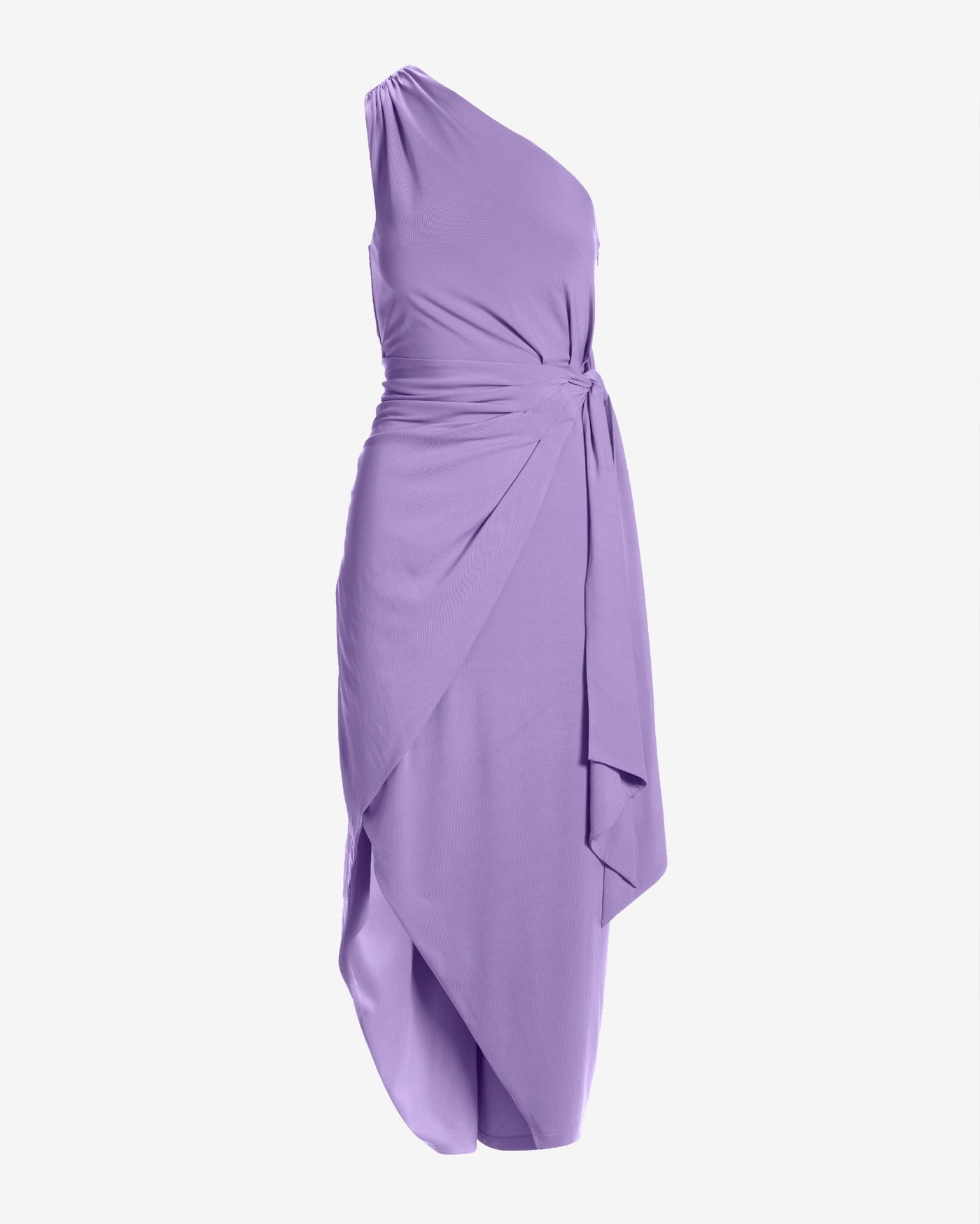 One shoulder Tie Waist Knit Dress Violet Tulip
