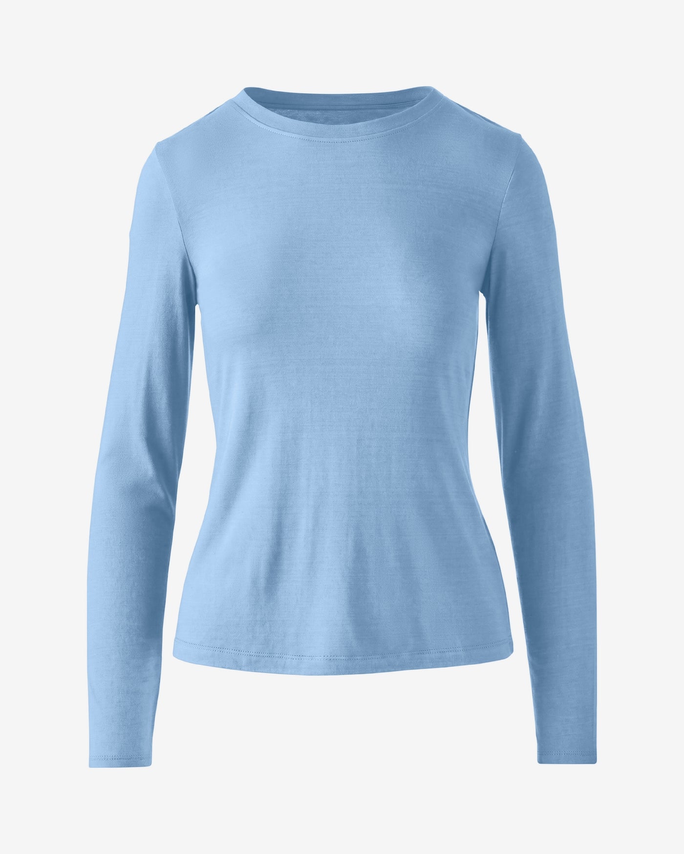Long Sleeve Crew Neck T Shirt Airy Blue