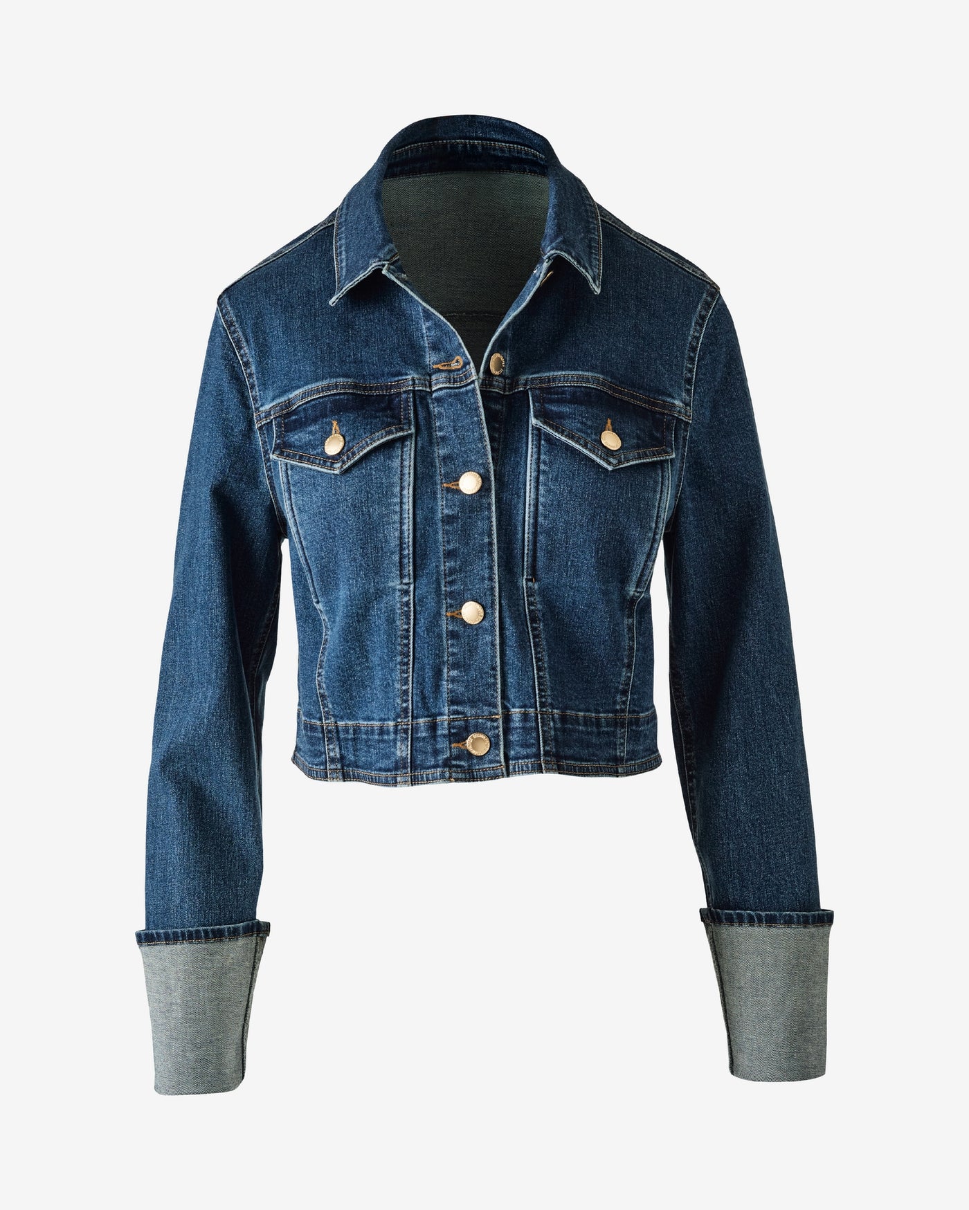 Wide Cuff Denim Jacket Dark/Medium Denim
