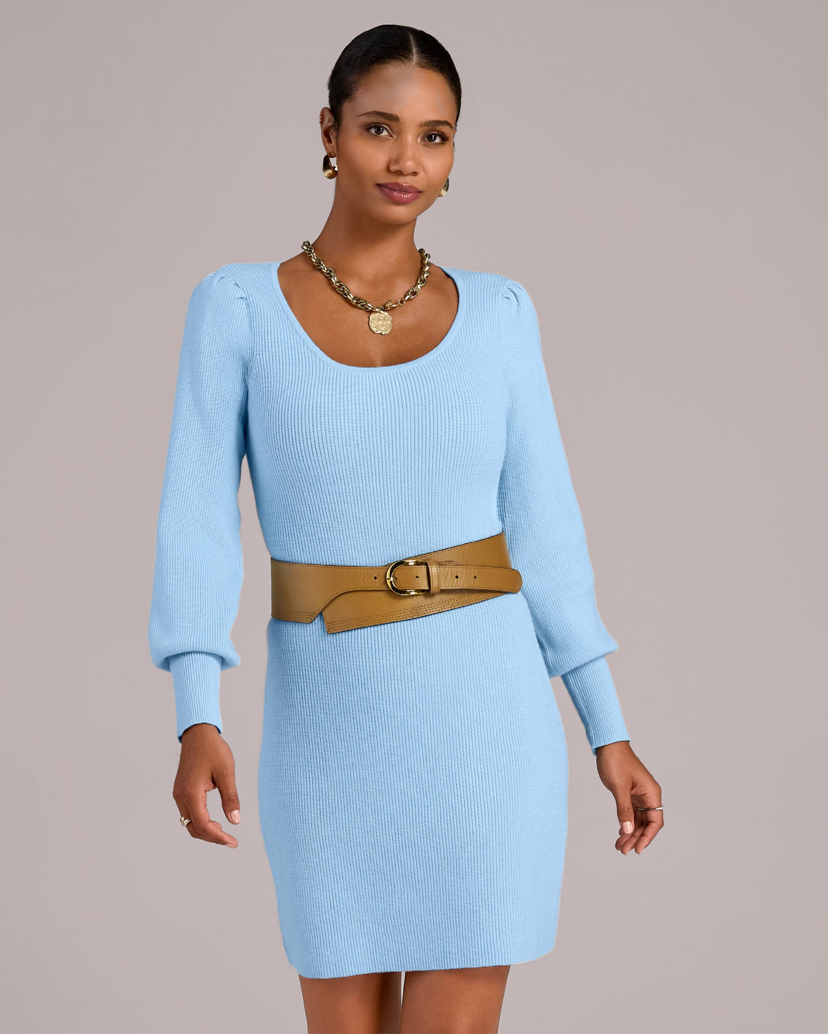 Wide Band Waist Belt Brown