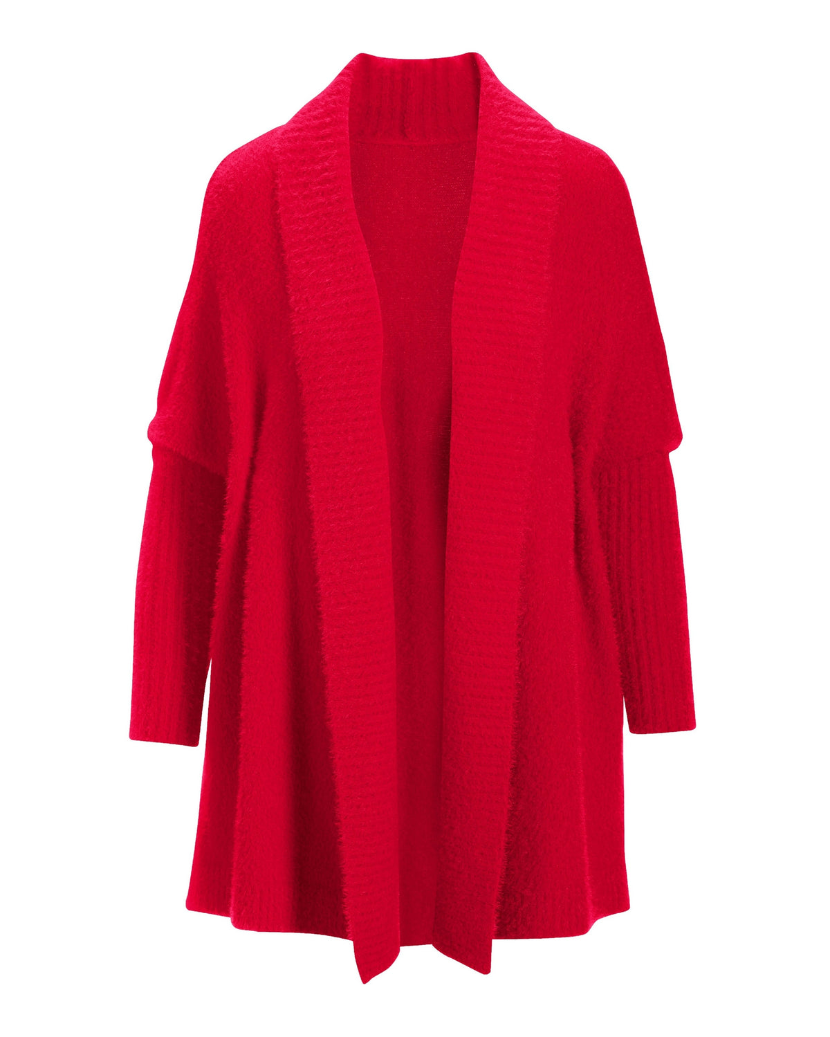 Plush Relaxed Cardigan Racing Red