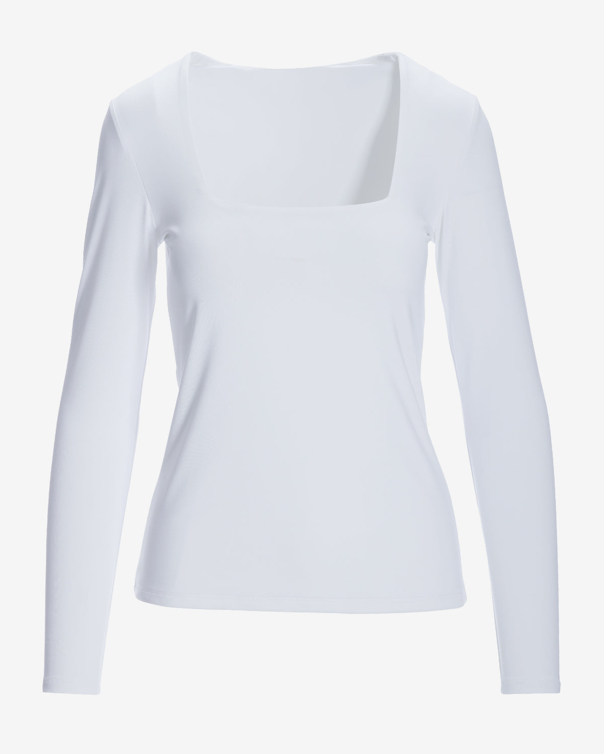 So Modern Square Neck Long Sleeve Top Pure White