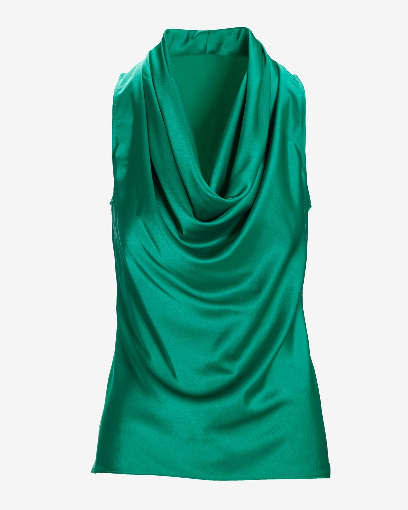 Marilyn Cowl-Neck Charmeuse Blouse Parakeet