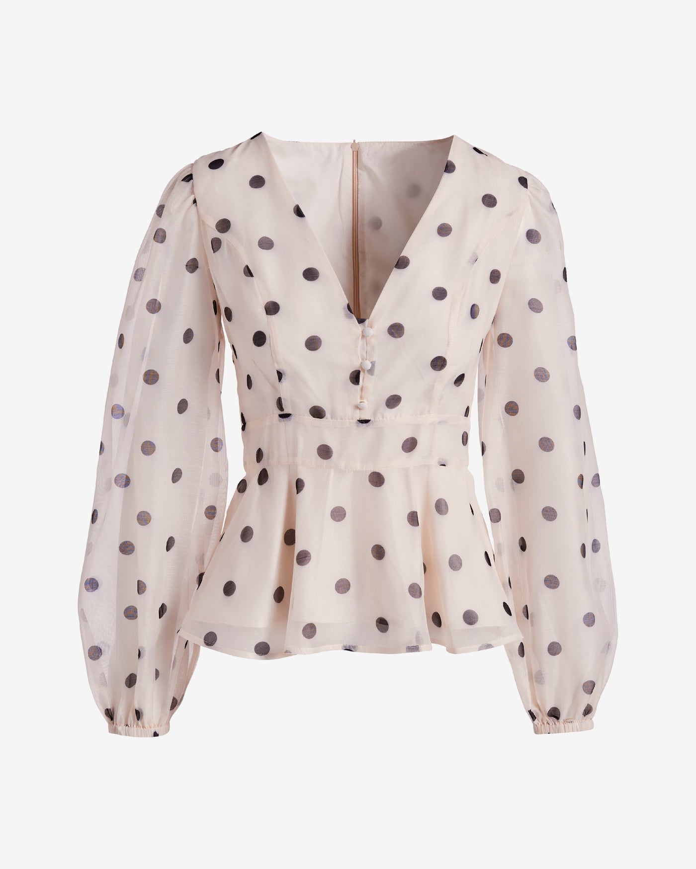 Printed Polka Dot Peplum Blouse Forever Dot