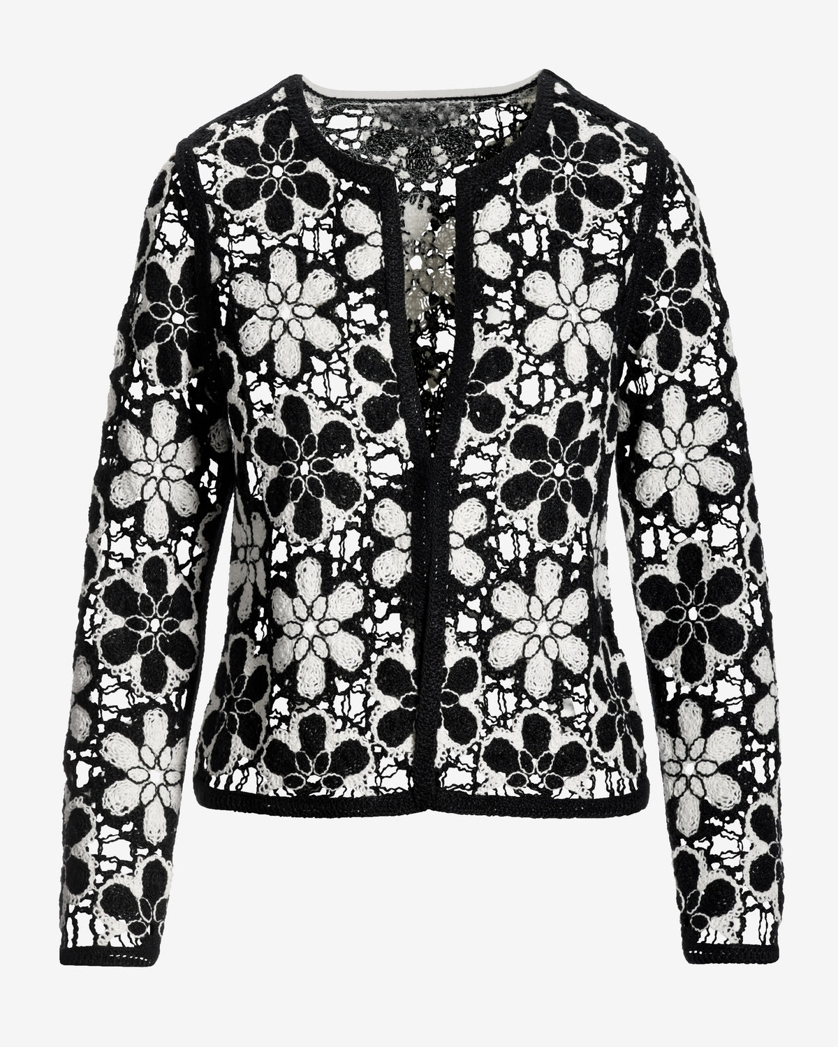 Crochet Cardigan Black/White