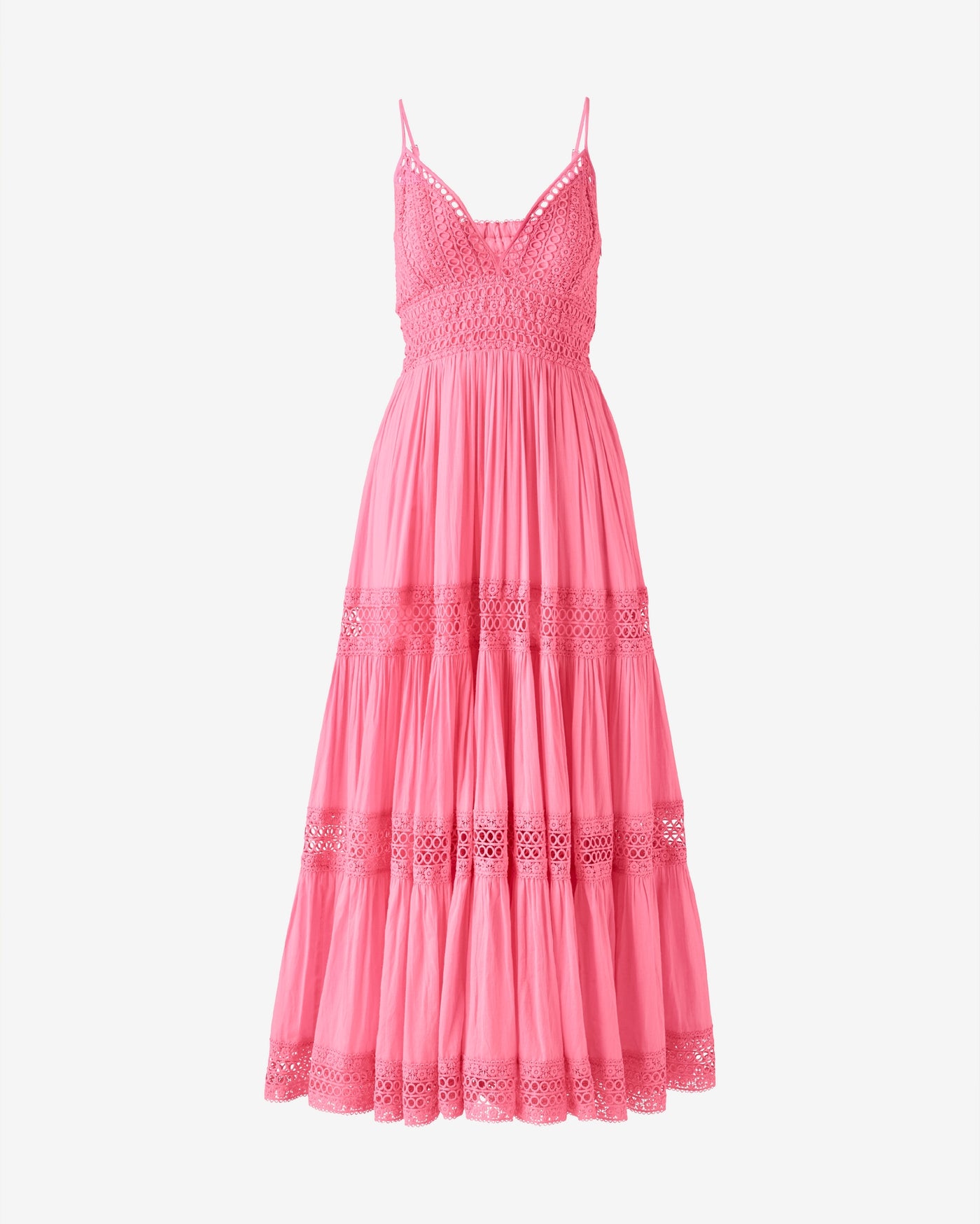 Eyelet Lace Maxi Dress Sachet Pink
