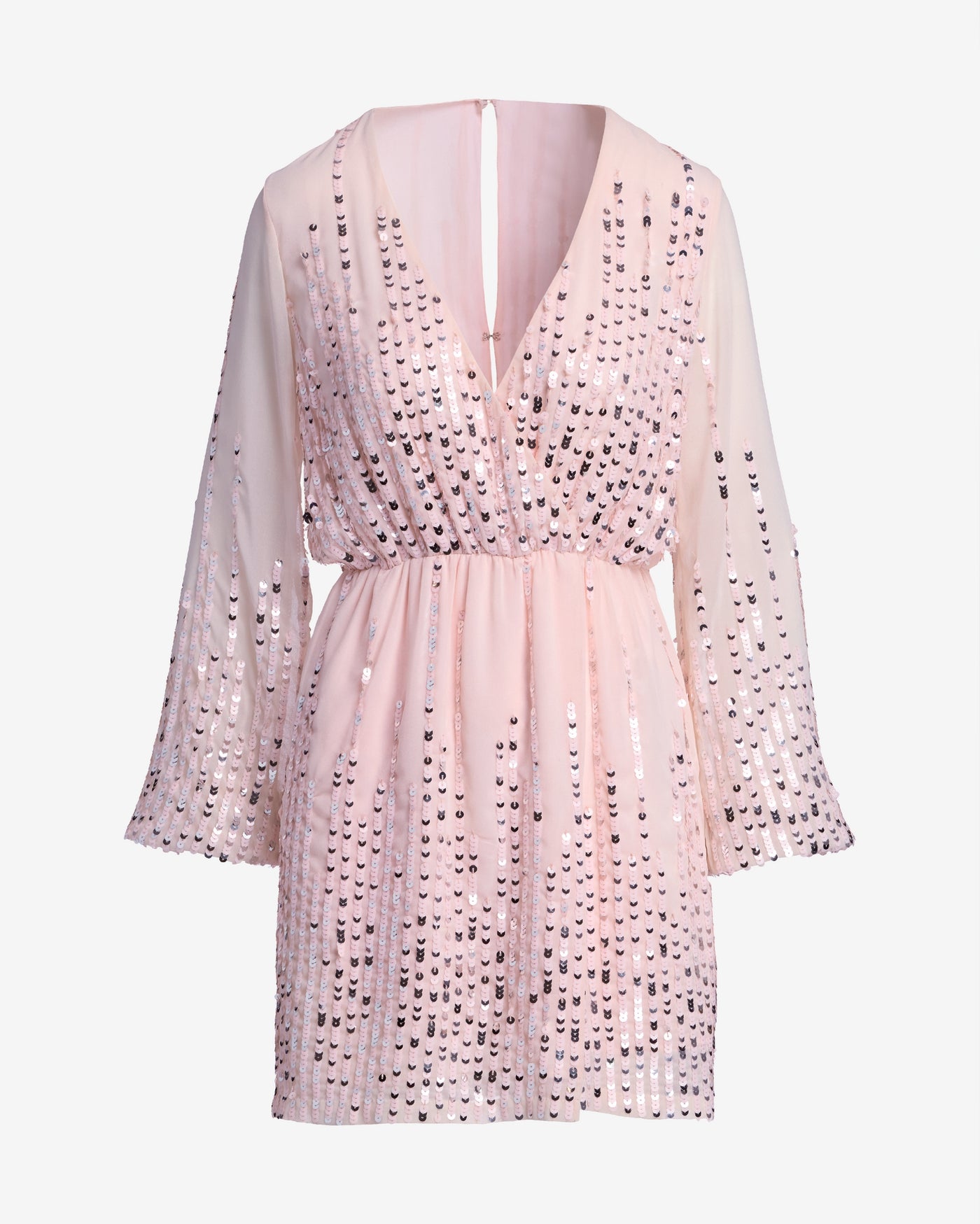Shimmer Sequin Surplice Dress Blushing Pink