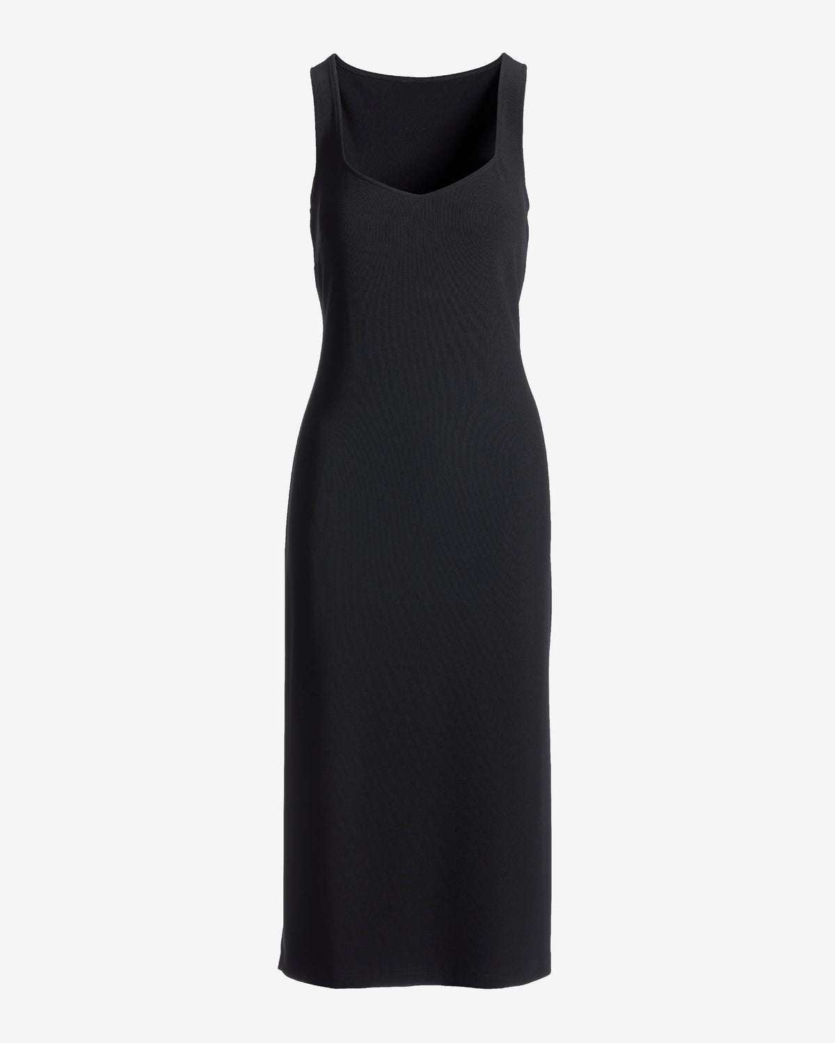 Beyond Travel Sweetheart Neckline Midi Dress Jet Black
