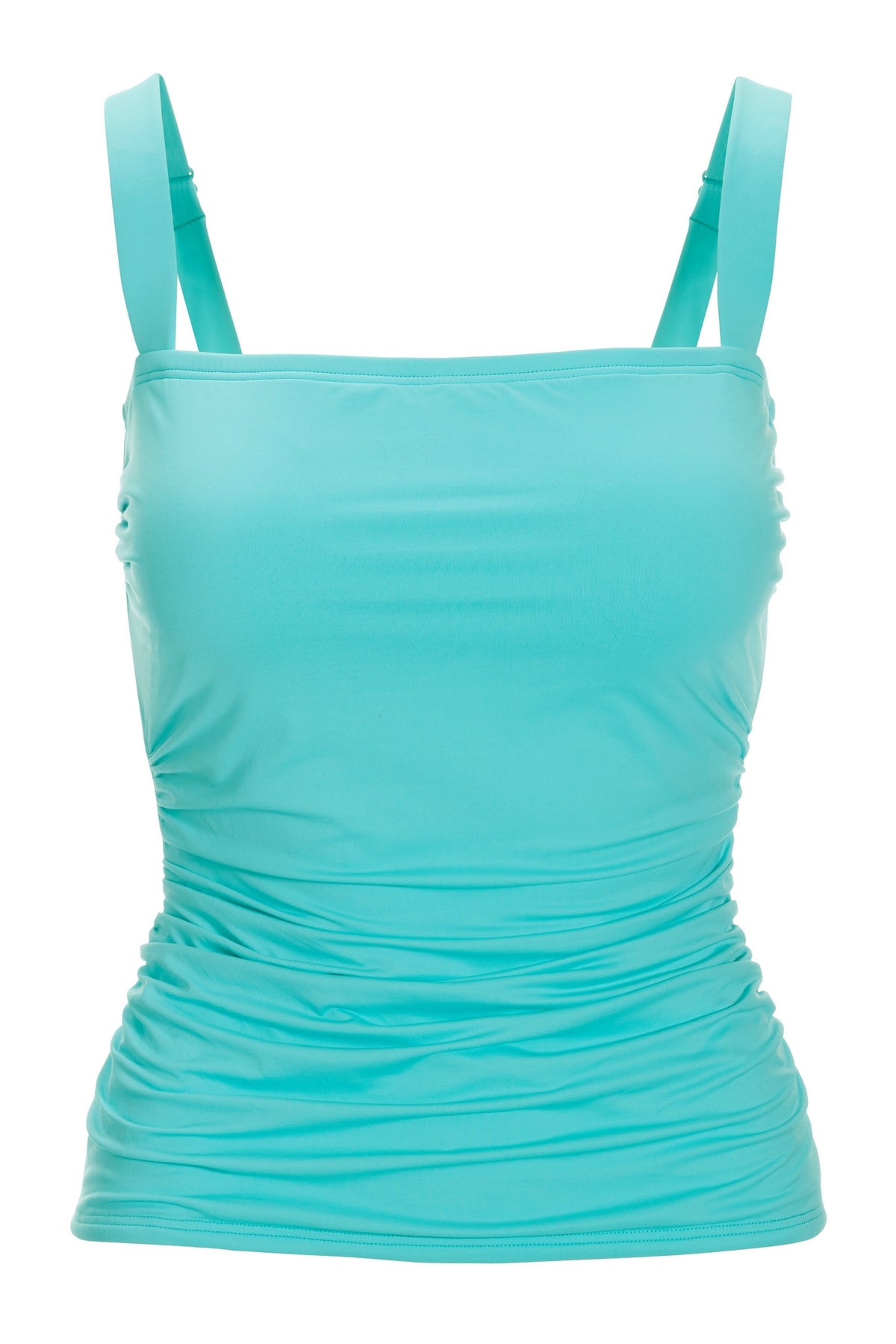 Swim Sense Square-Neck Tankini Top Fountain Blue