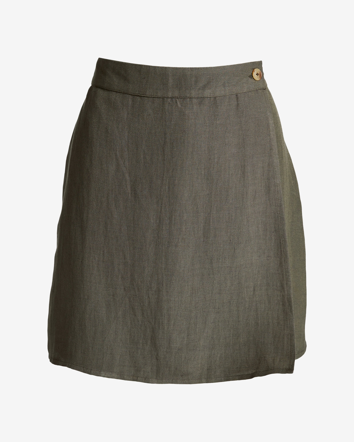 Flirty Linen Wrap Skort Olive Night