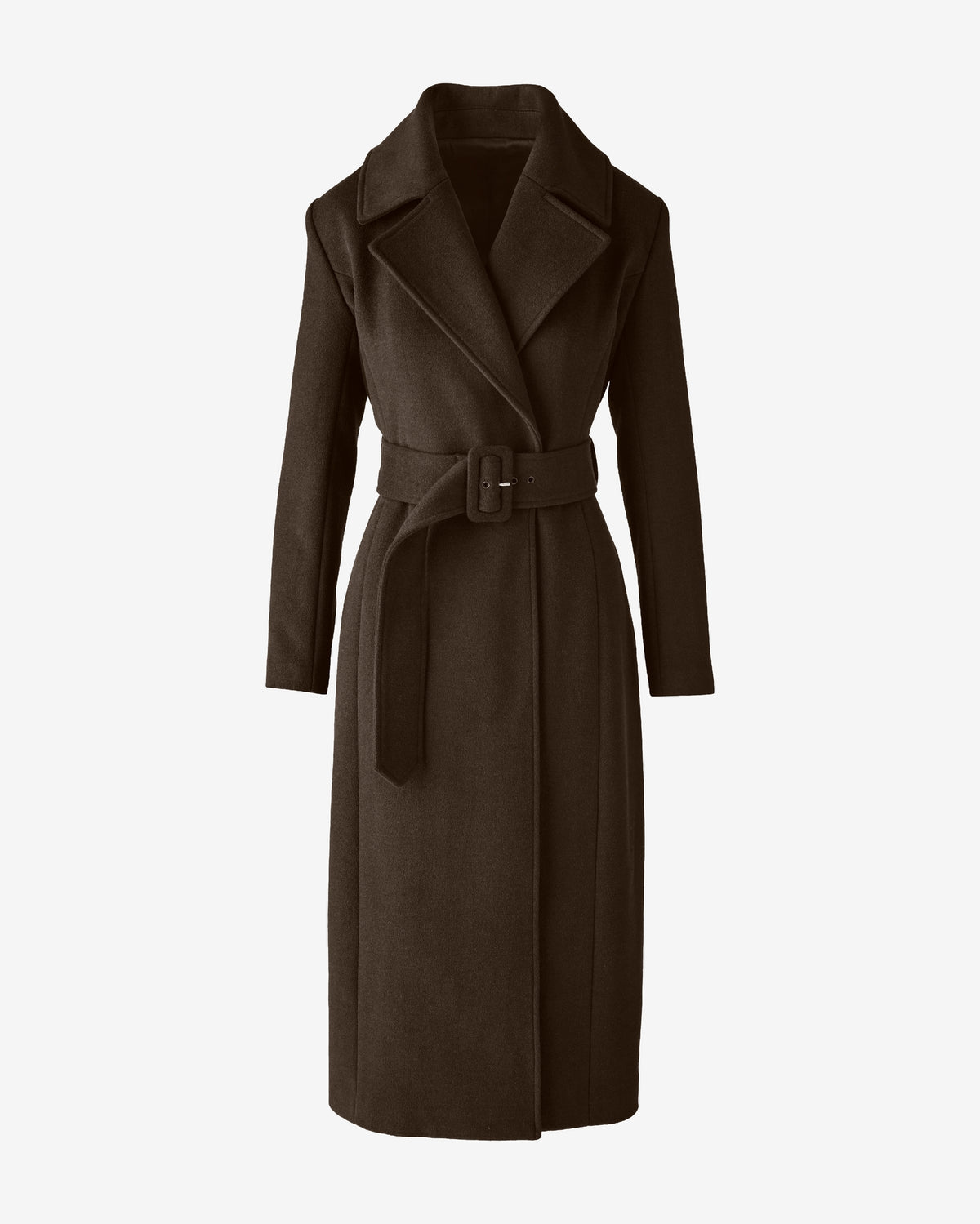 Belted Trench Luxe Wool Coat Chocolate Torte