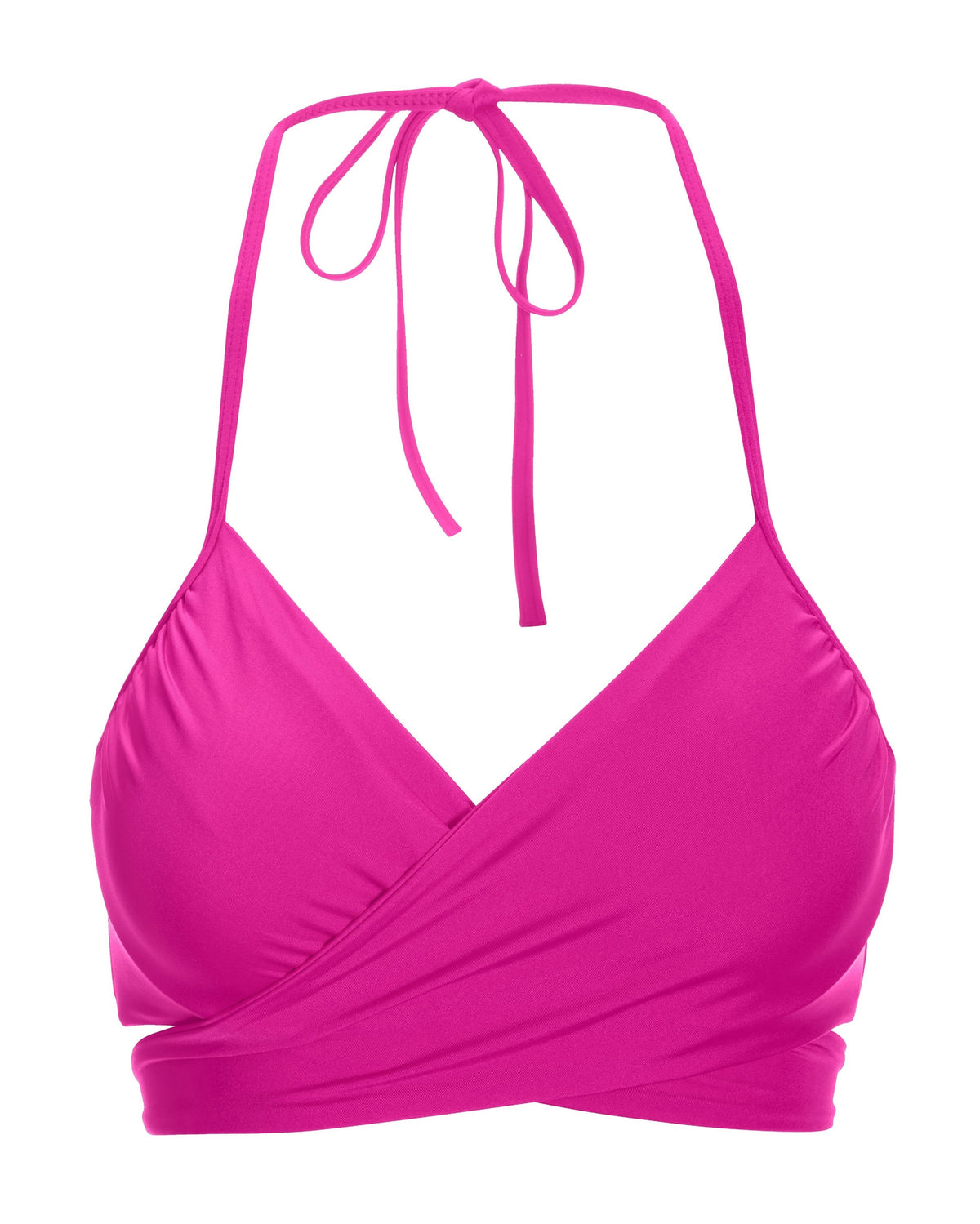 Swim Sense Underwire Wrap Bikini Top 2AJ56 Fuchsia Red