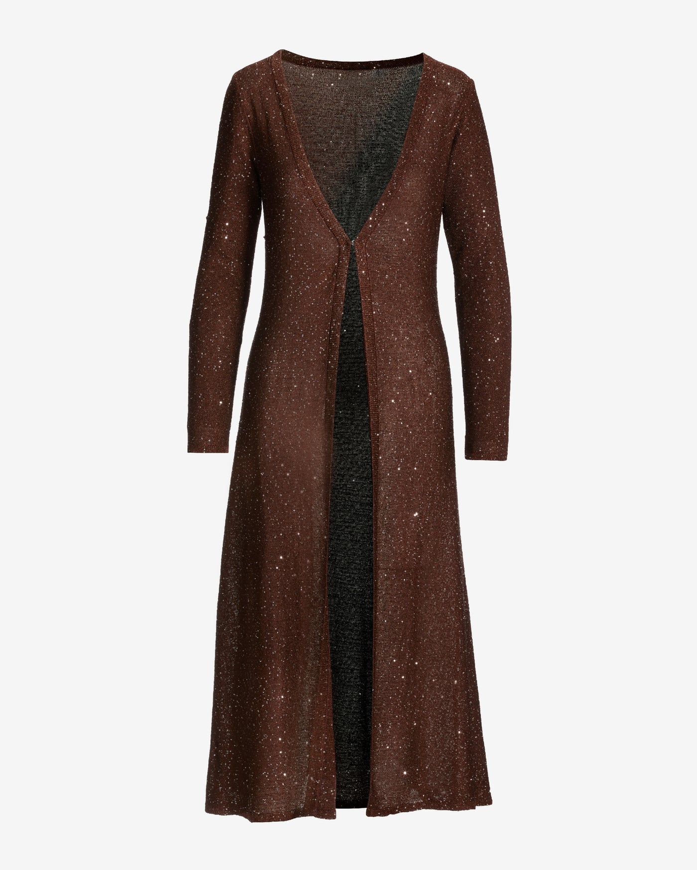 Mini Sequin Sweater Duster Safari Brown