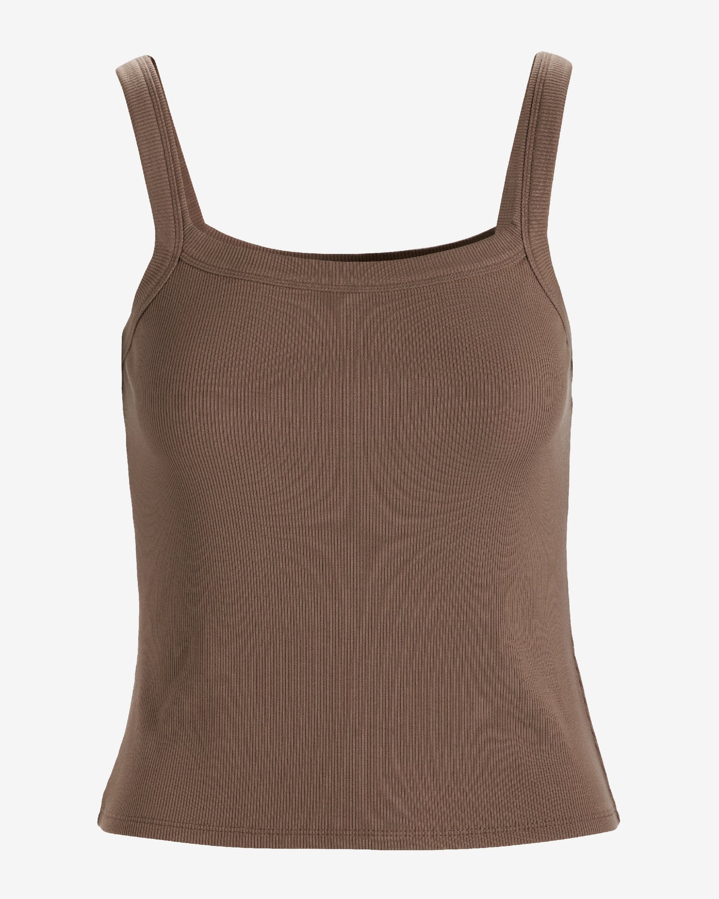 So Essential Ribbed Scoop Neck Tank Top Mushroom