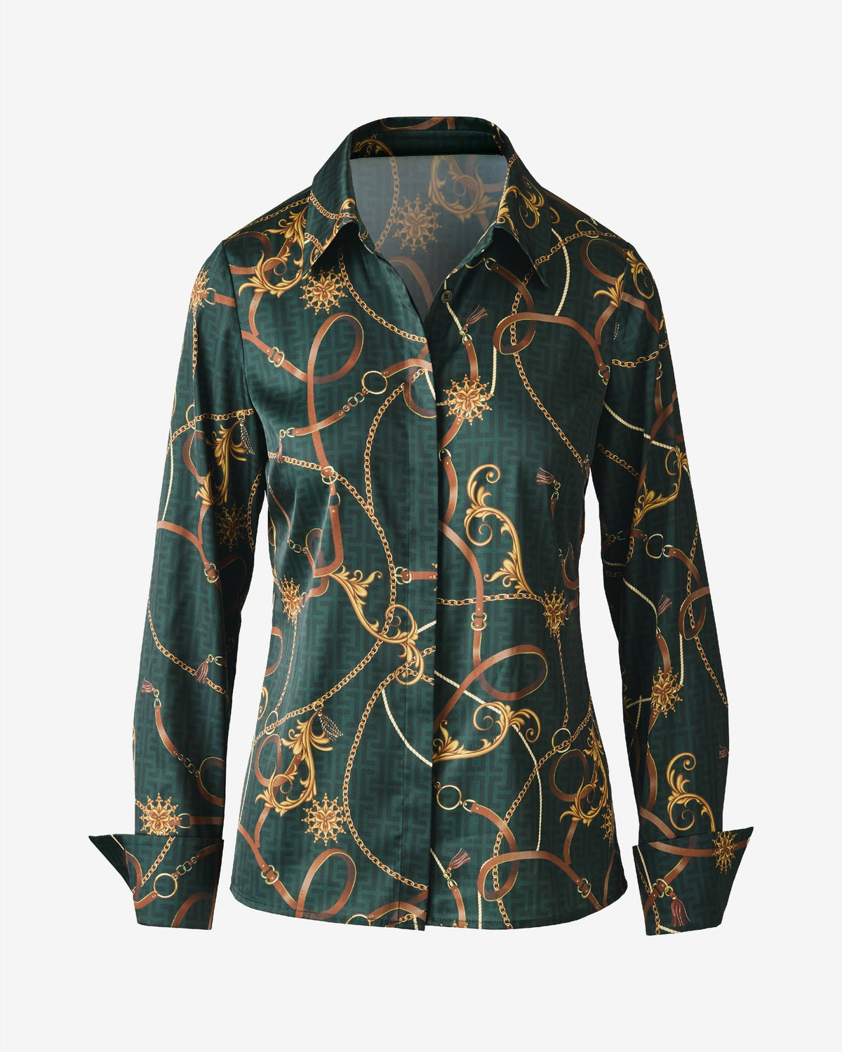 Print Sophia Charmeuse Blouse The Hunt Club