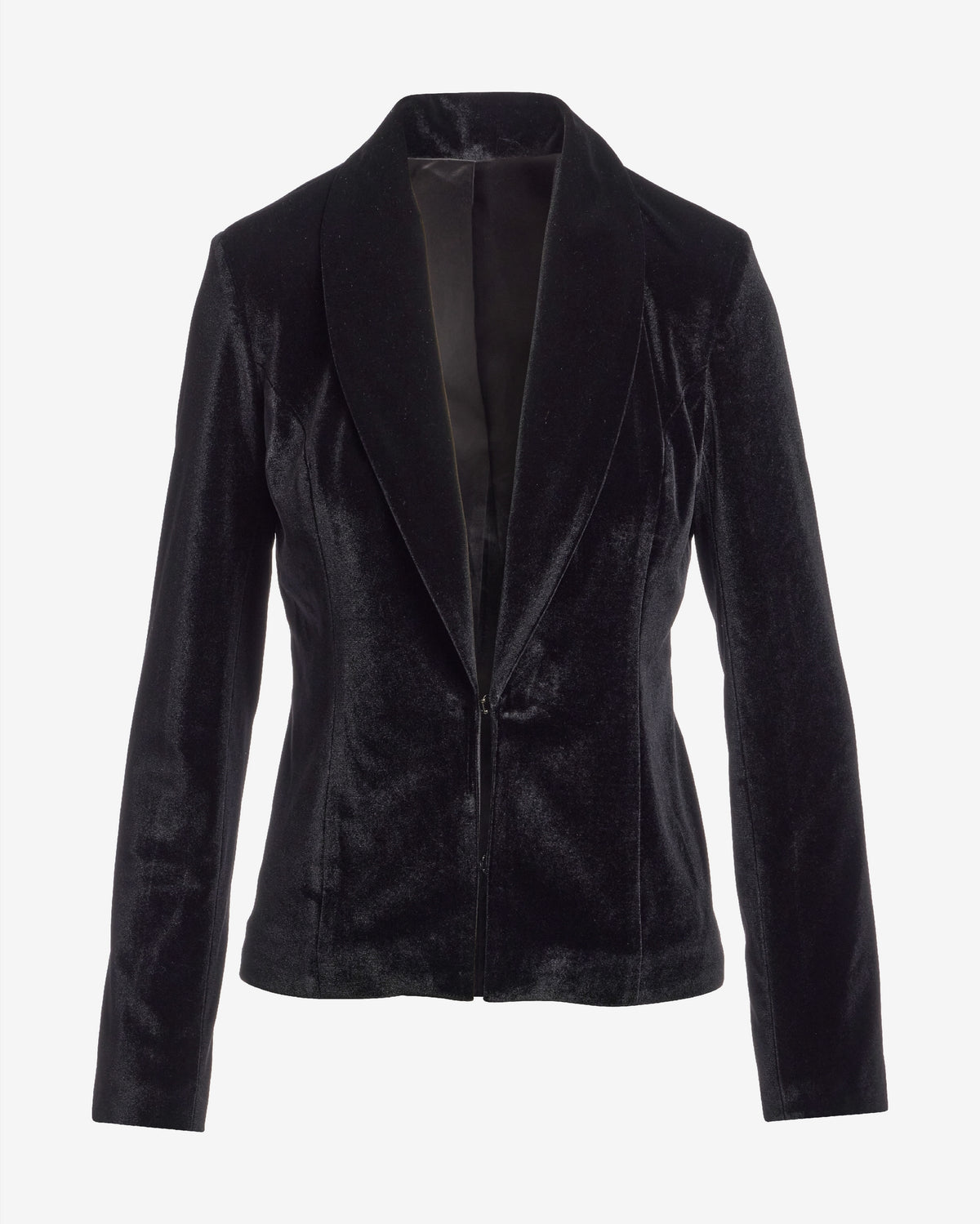 Velvet Shawl Collar Blazer Black