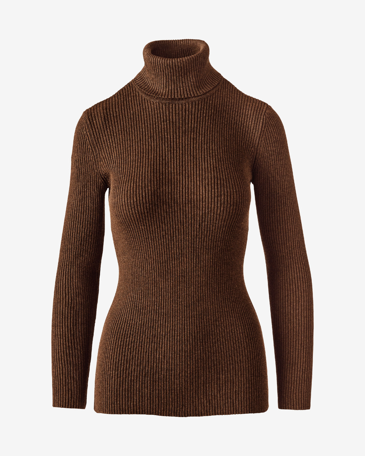 Ribbed Turtleneck Sweater Tortoise Shell