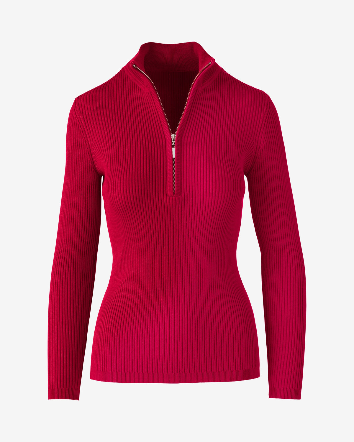 Ribbed Half Zip Up Sweater French Kiss