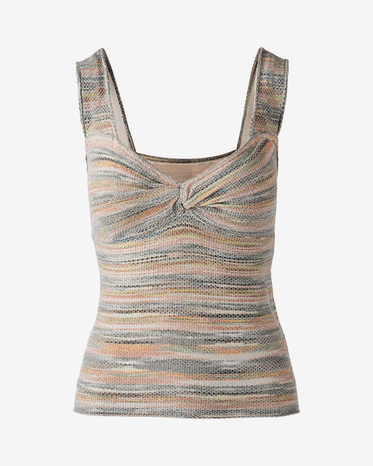 Spacedye Metallic Stripe Twist Front Sweater Tank Multi