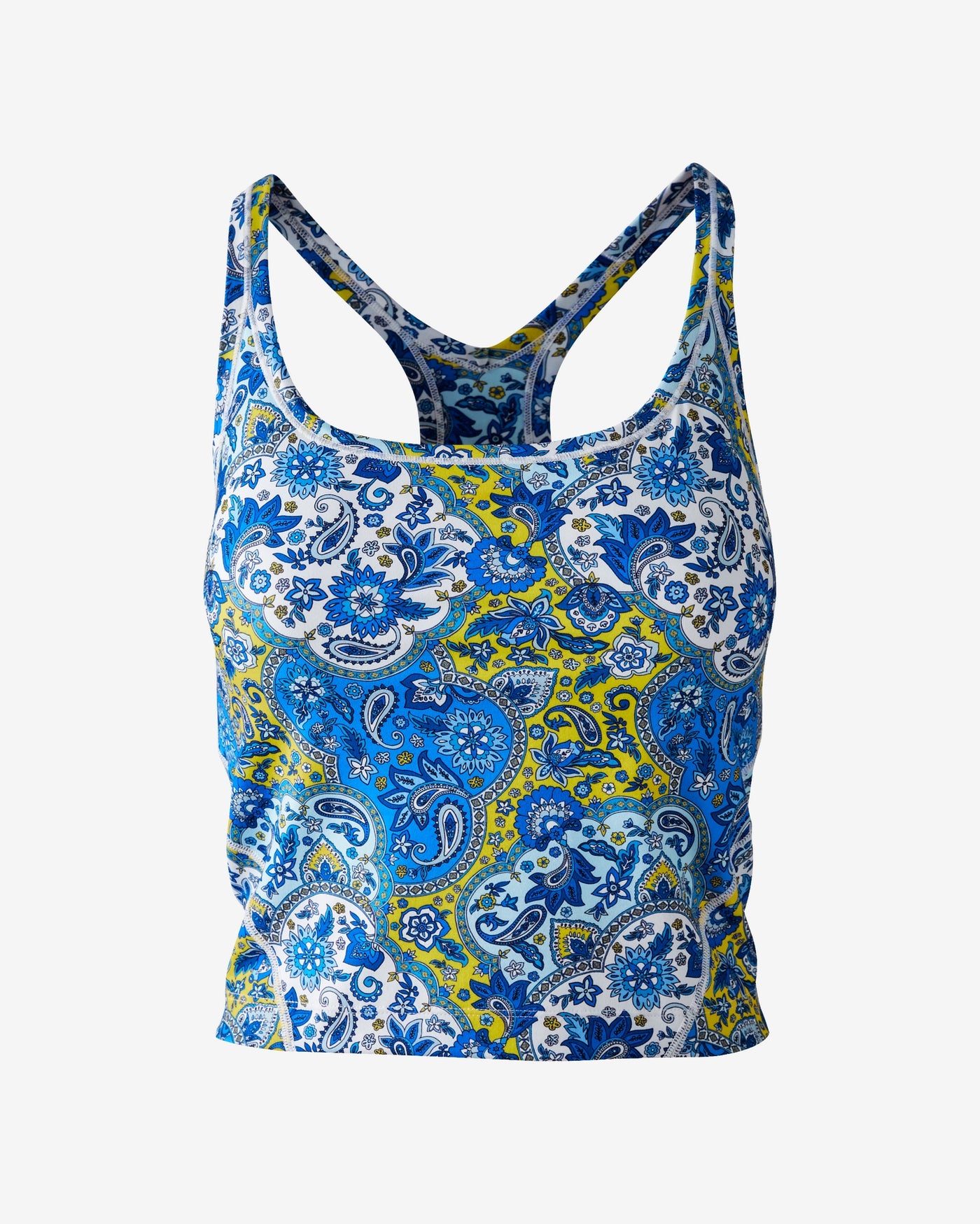 Pickletini x Boston Proper Paisley Pop Racerback Performance Tank Blue Paisley