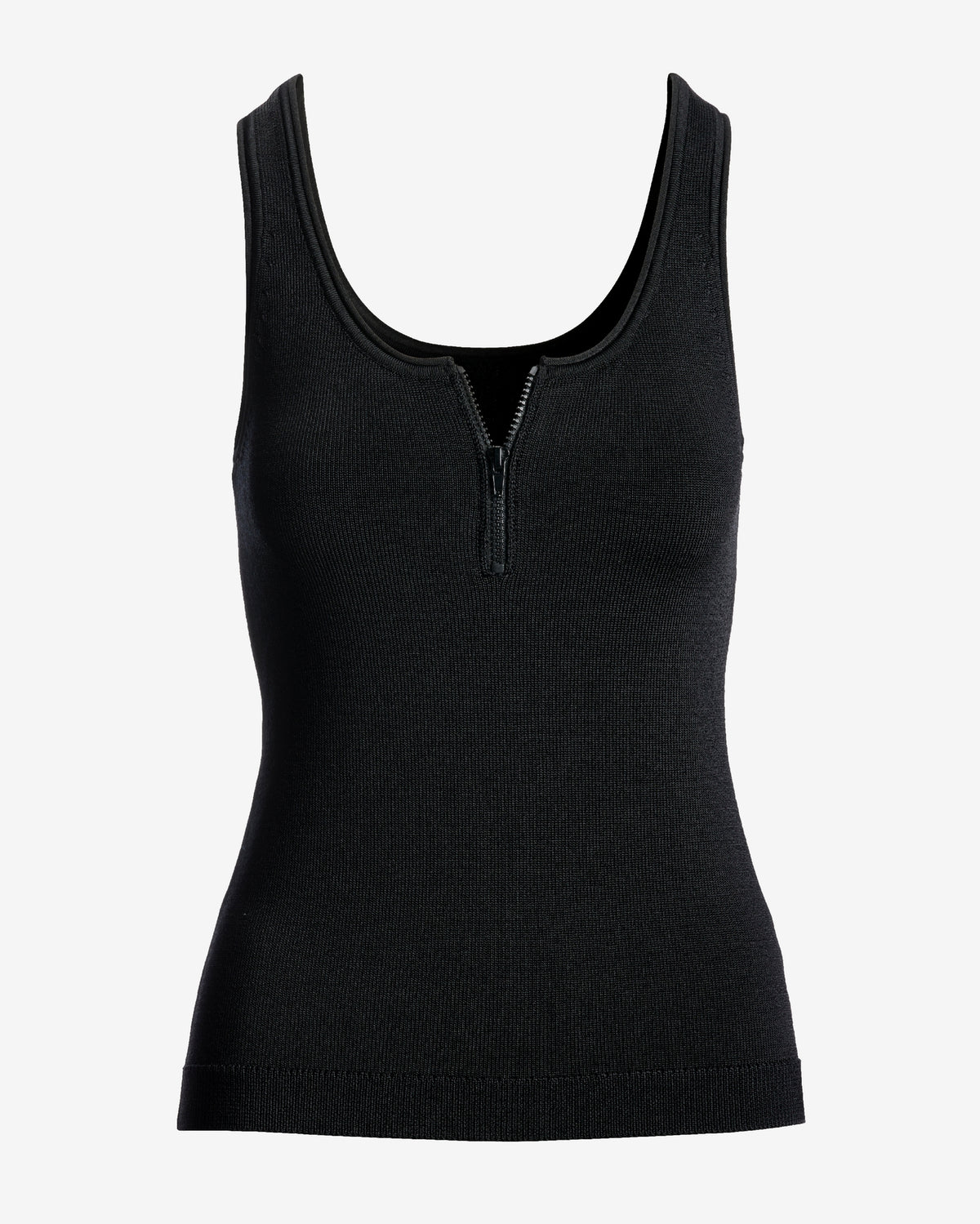 Half Zip Sweater Tank Black