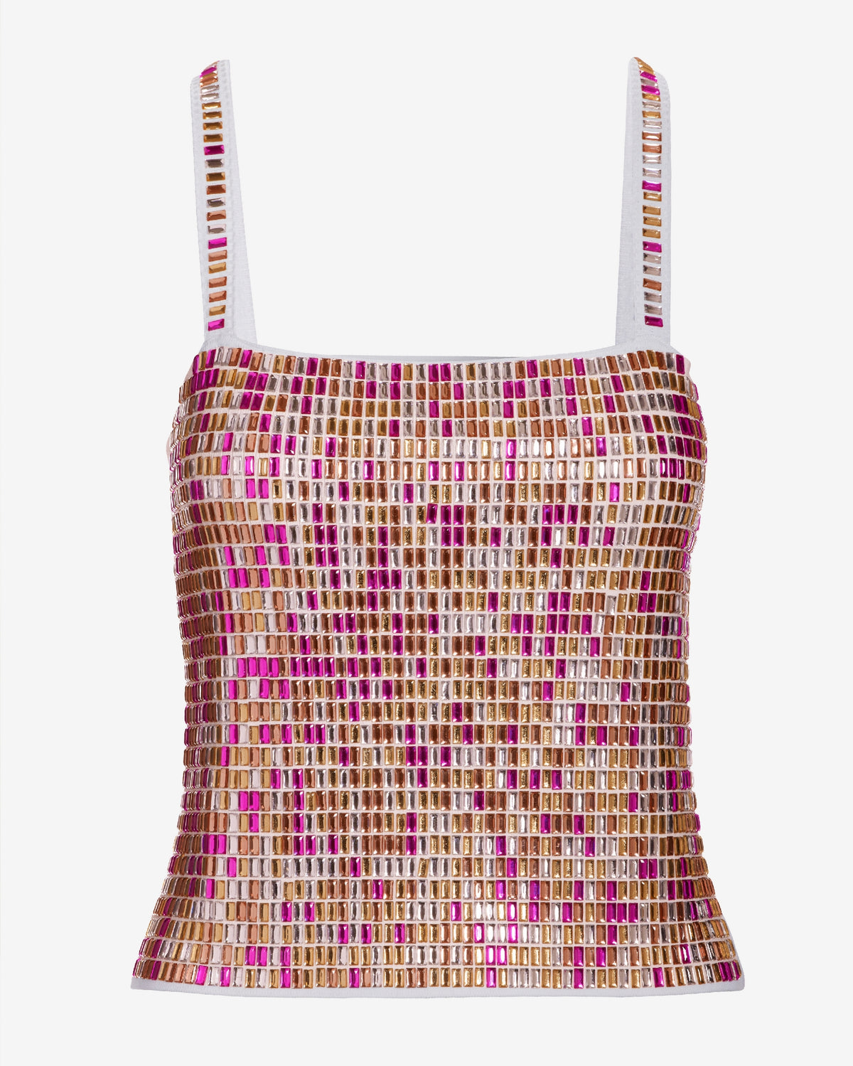 Square Neck Embellished Tank Multi