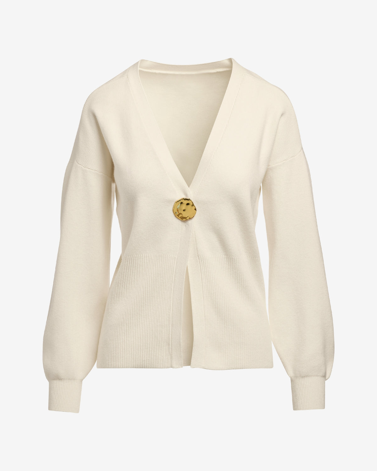 Single Button Cardigan Antique White
