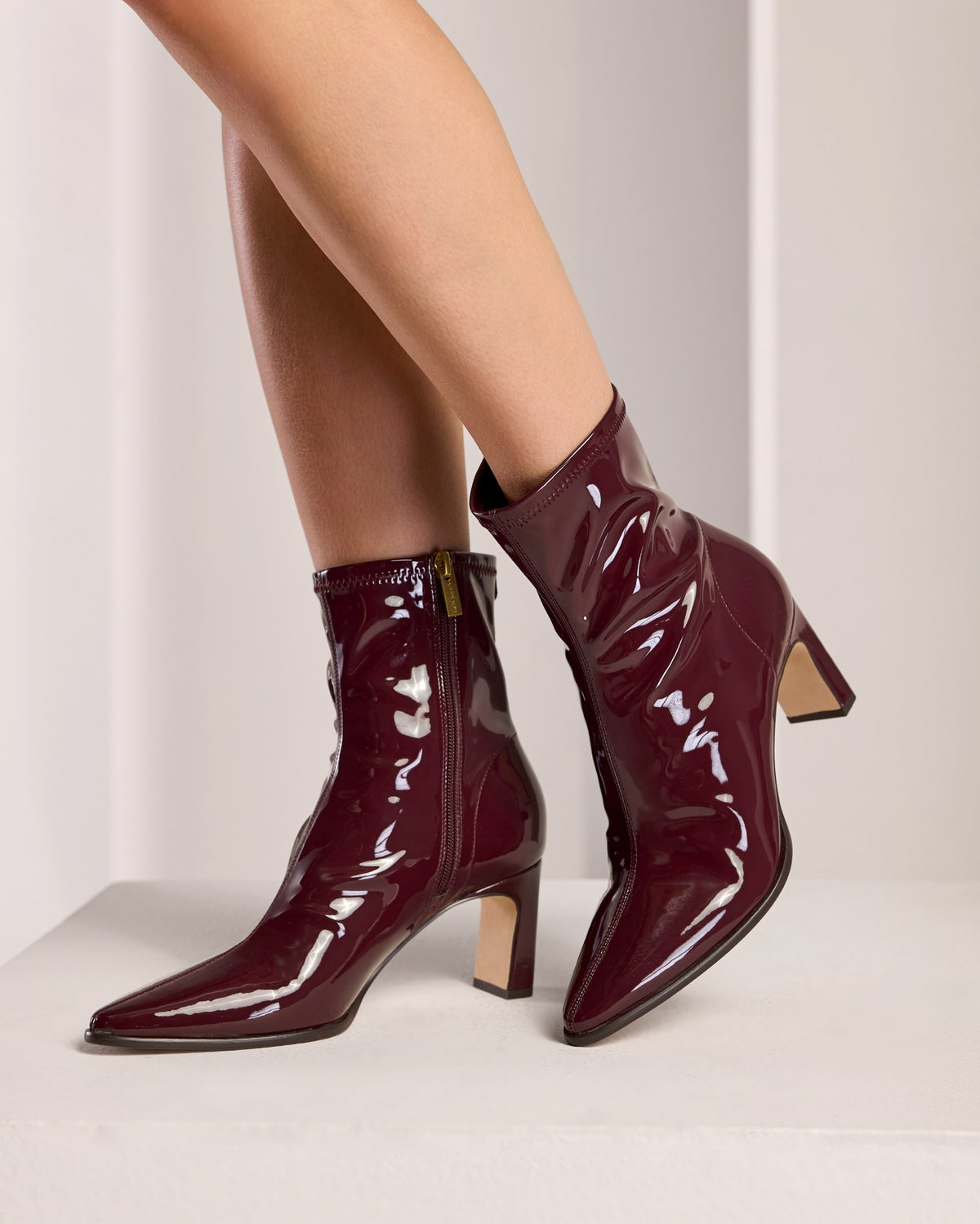 Vince Camuto Patent Bootie Wine
