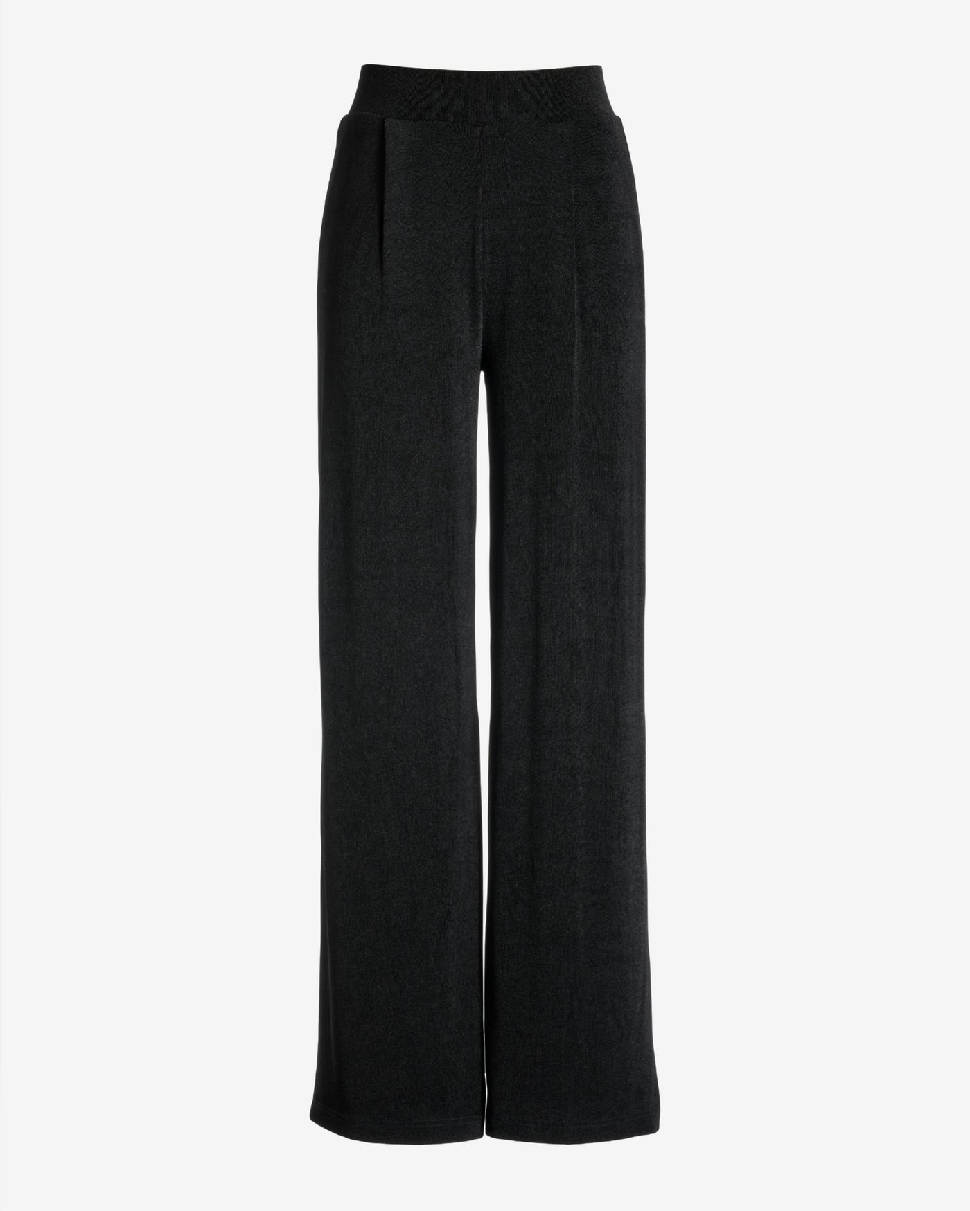 Malibu Slinky Knit Pleated Wide Leg Pant Black