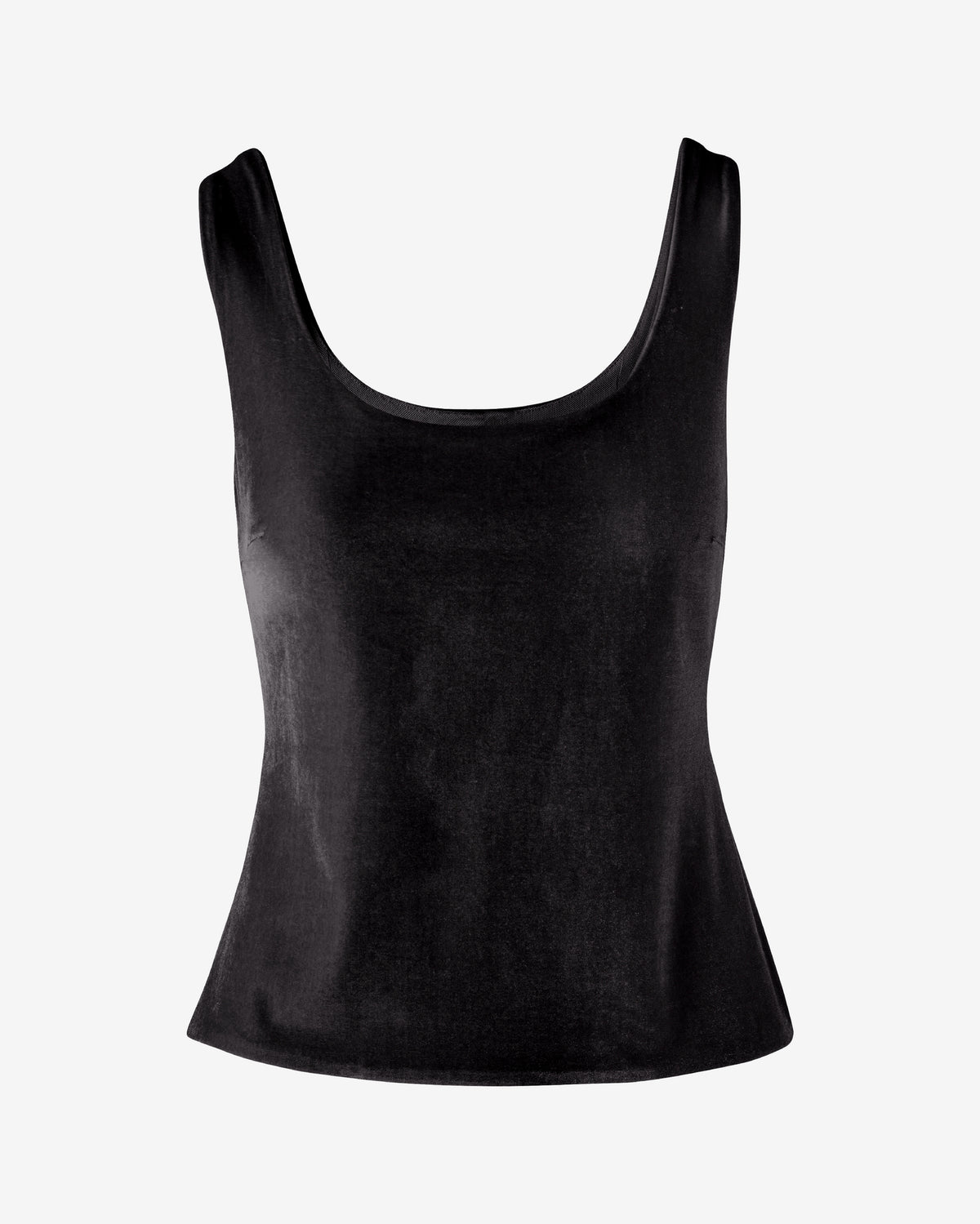 Velvet Scoop Neck Tank Black