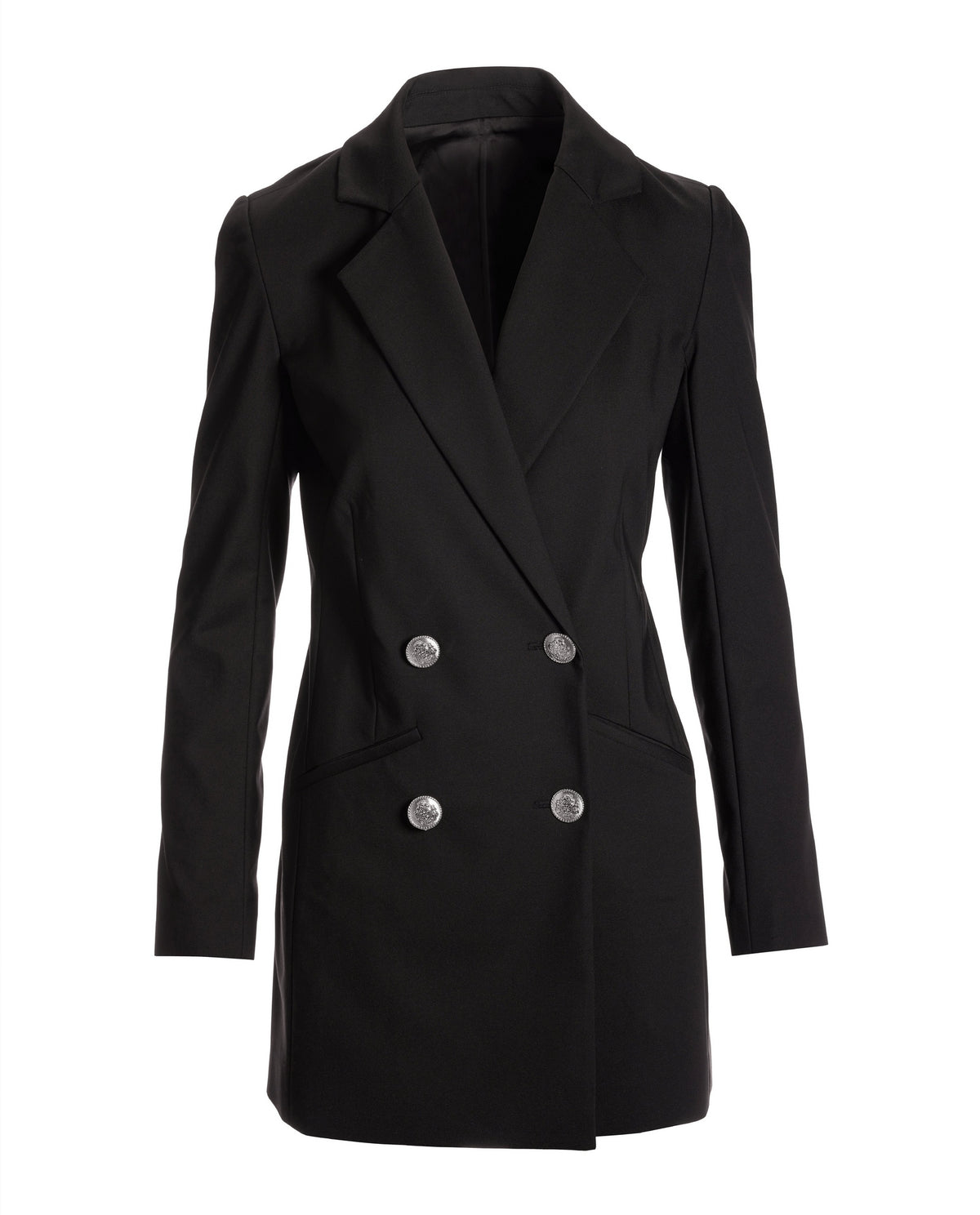 Modern Long Tailored Blazer Black