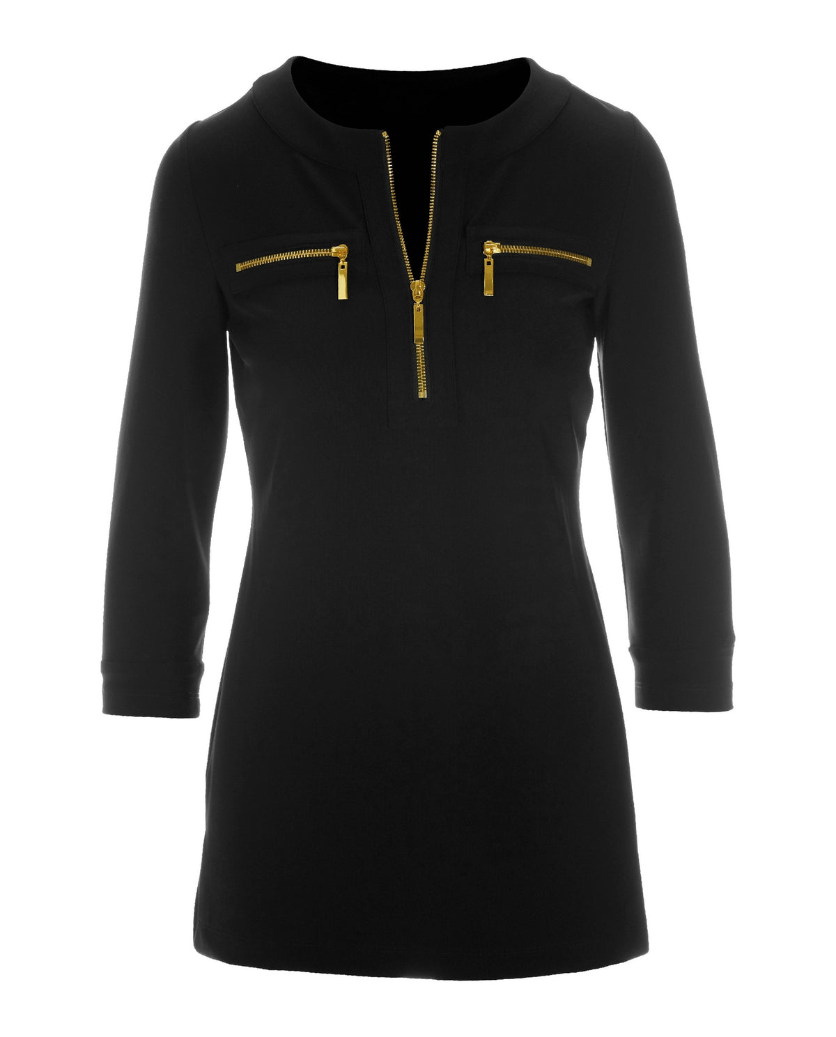 Beyond Travel Half zip tunic Jet Black