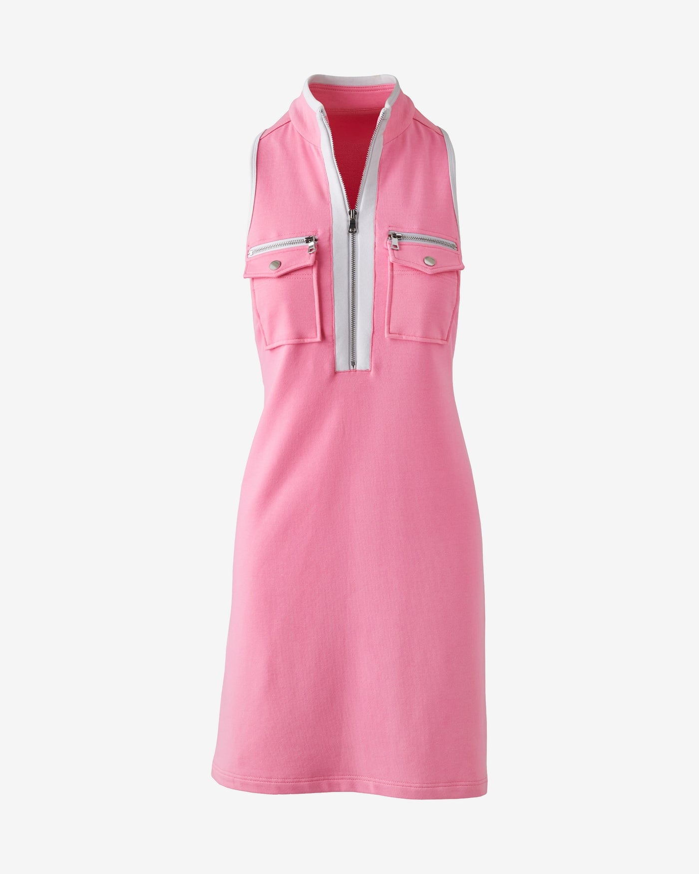 Sleeveless Chic Zip Dress Begonia Pink
