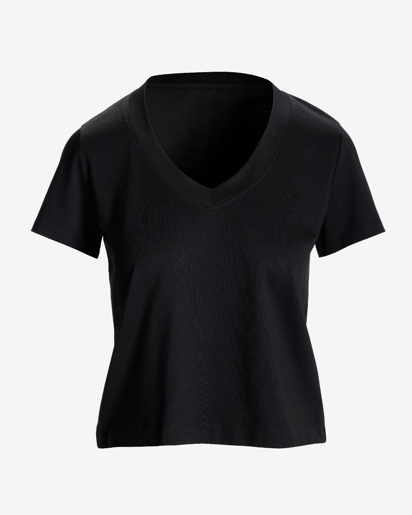 Cotton V Neck Short Sleeve Tee Proper Black