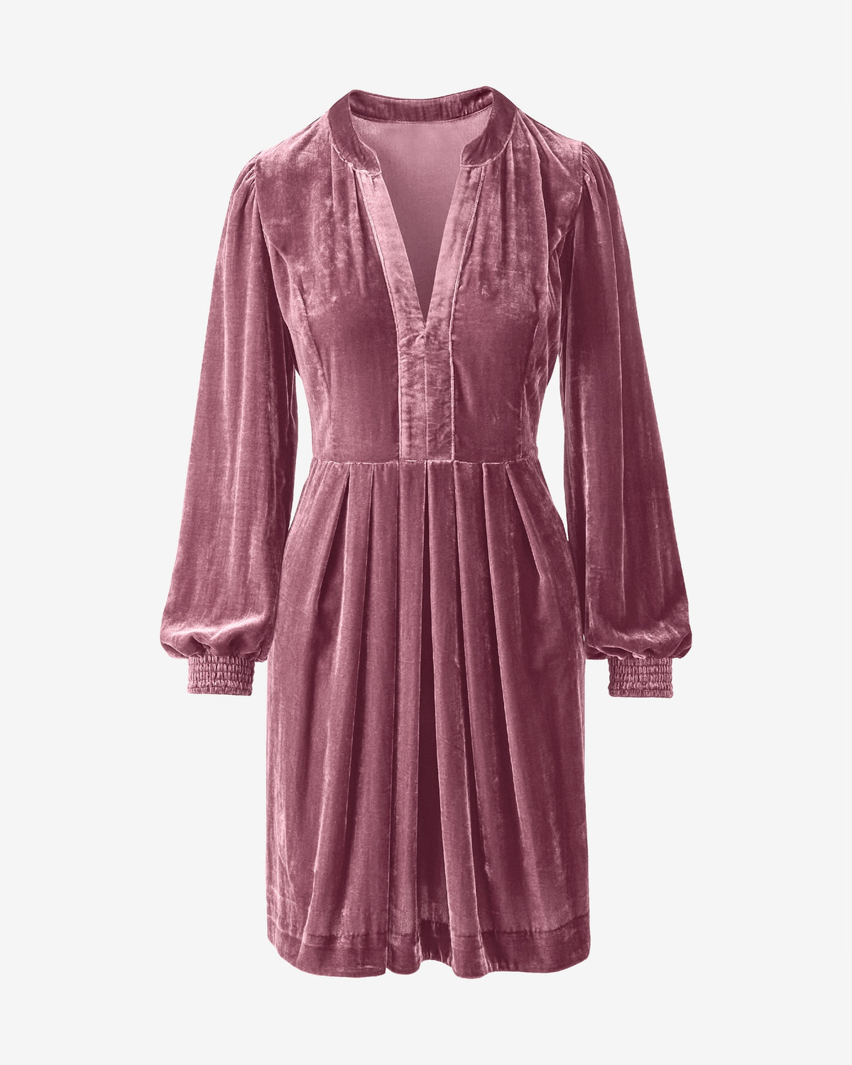 Crushed Velvet Pleated Shift Dress Mesa Rose