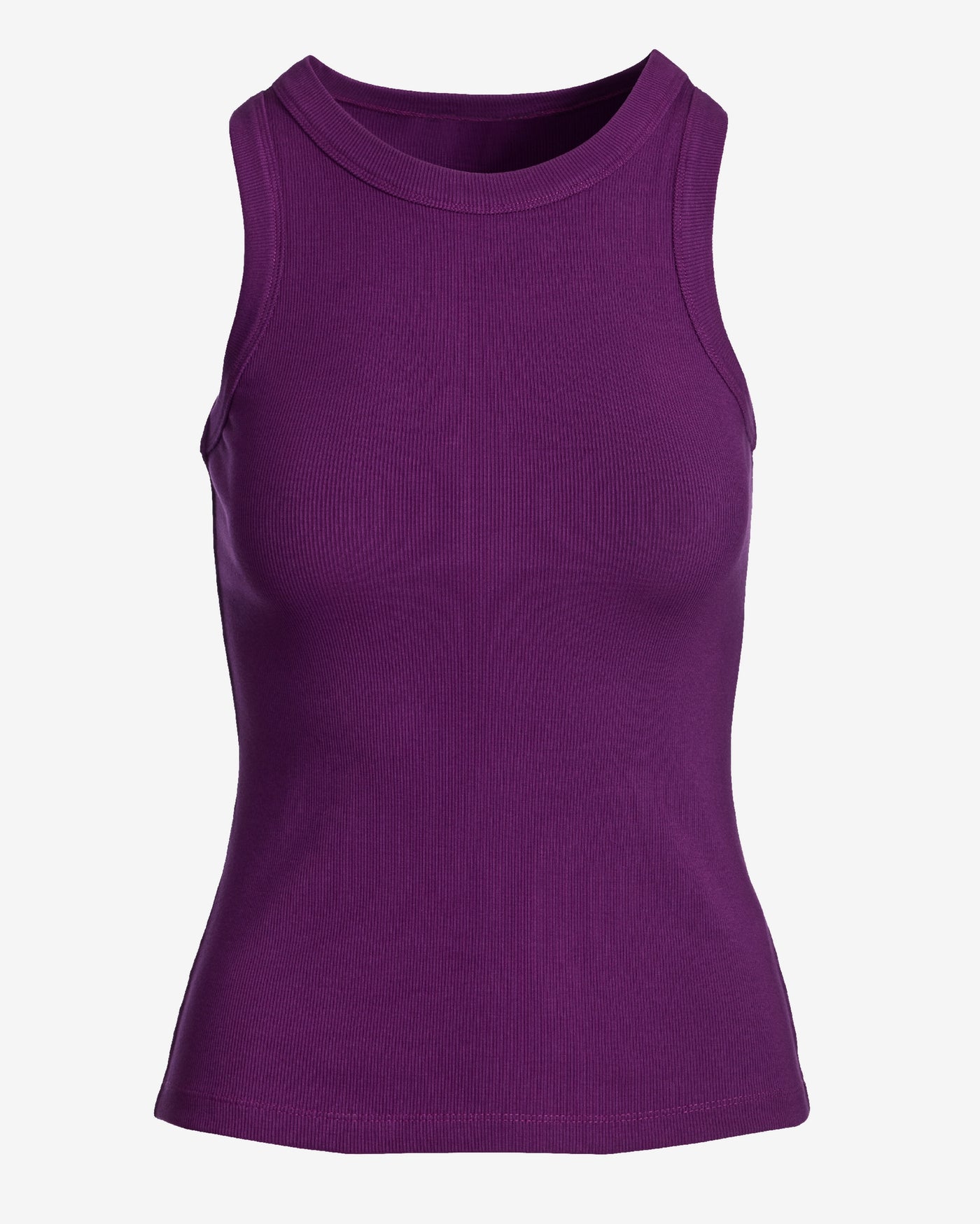 So Essential Ribbed High Neck Top Grape Juice