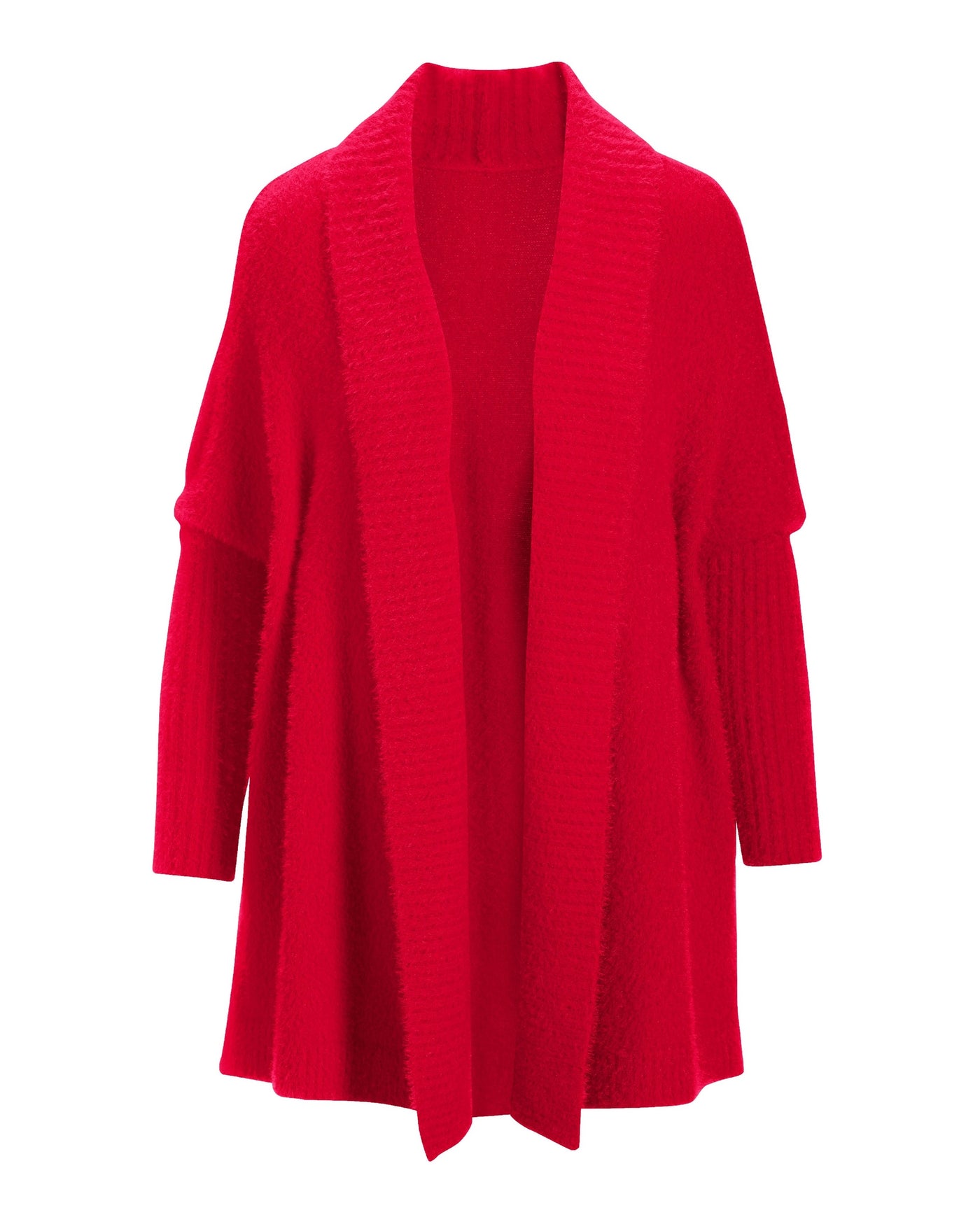 Plush Relaxed Cardigan Racing Red