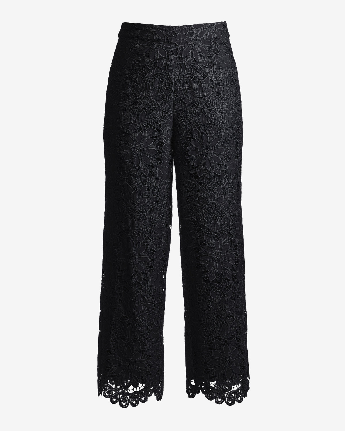 Malibu Scallop Lace Ankle Pant Black