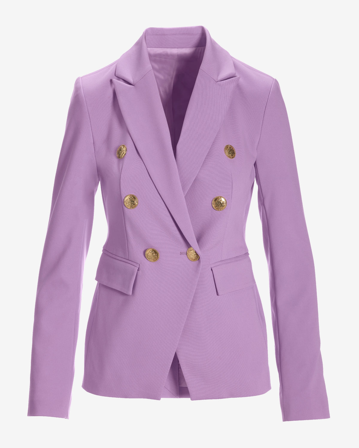 Modern Double-Breasted Blazer Sheer Lilac