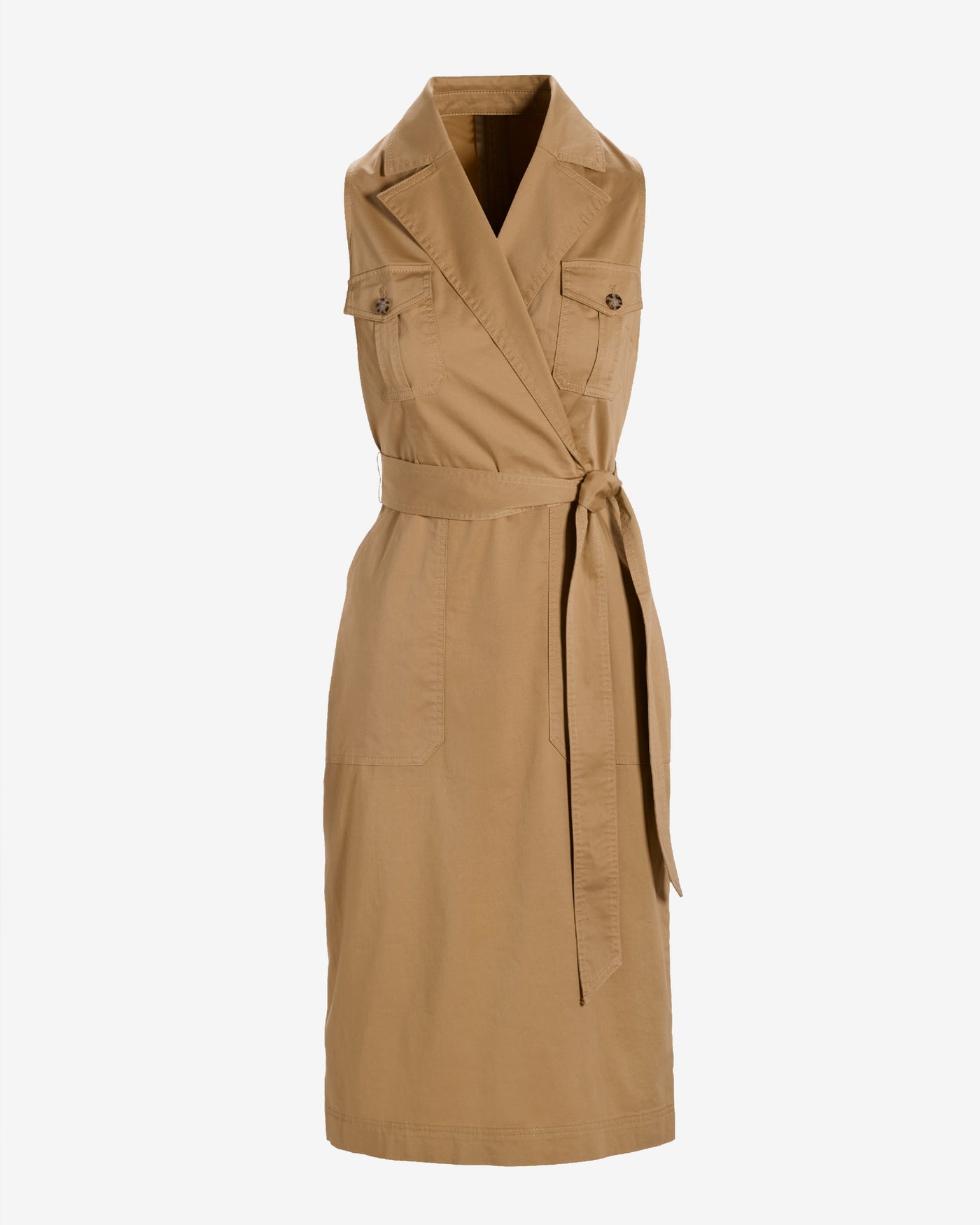 Collared Utility Midi Dress Iced Coffee