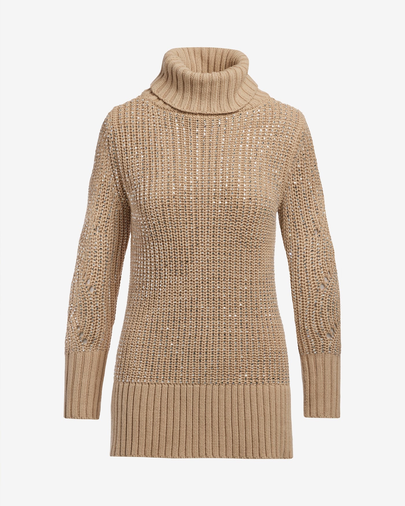 Embellished Turtleneck Sweater Sesame