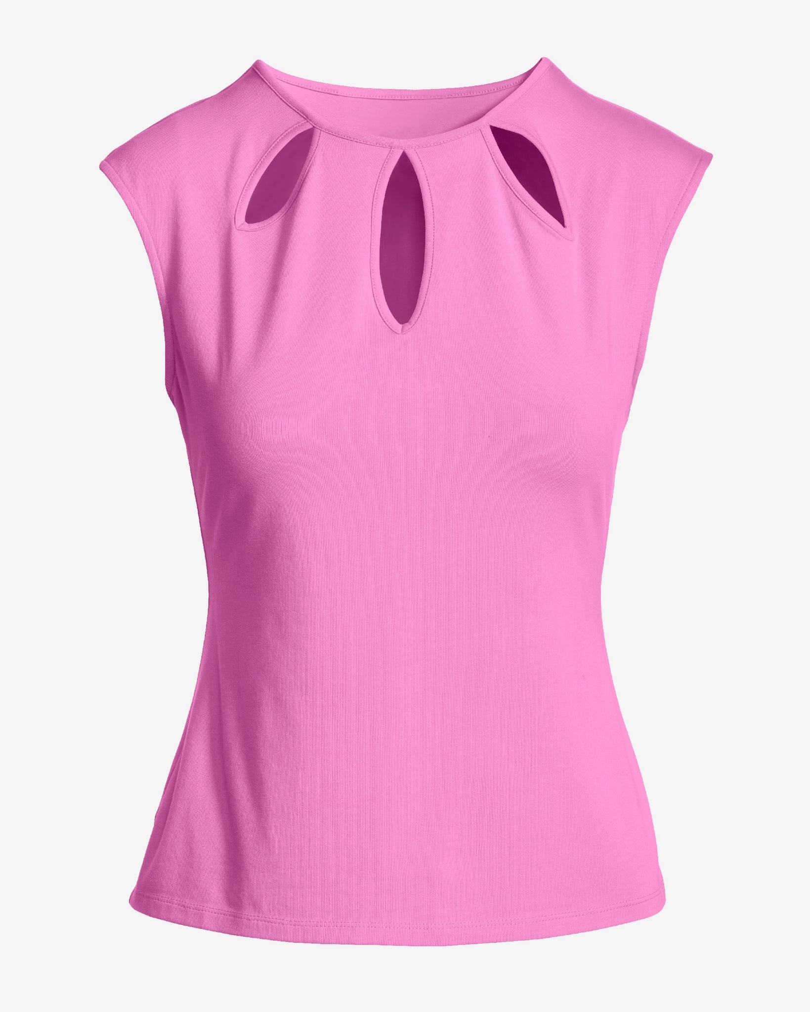 ■ ■ Women's Cutout Lip Top 47AB208 YAS 47AB208Y Fuchsia Double Layer Neck Ruched Long Top | Tops