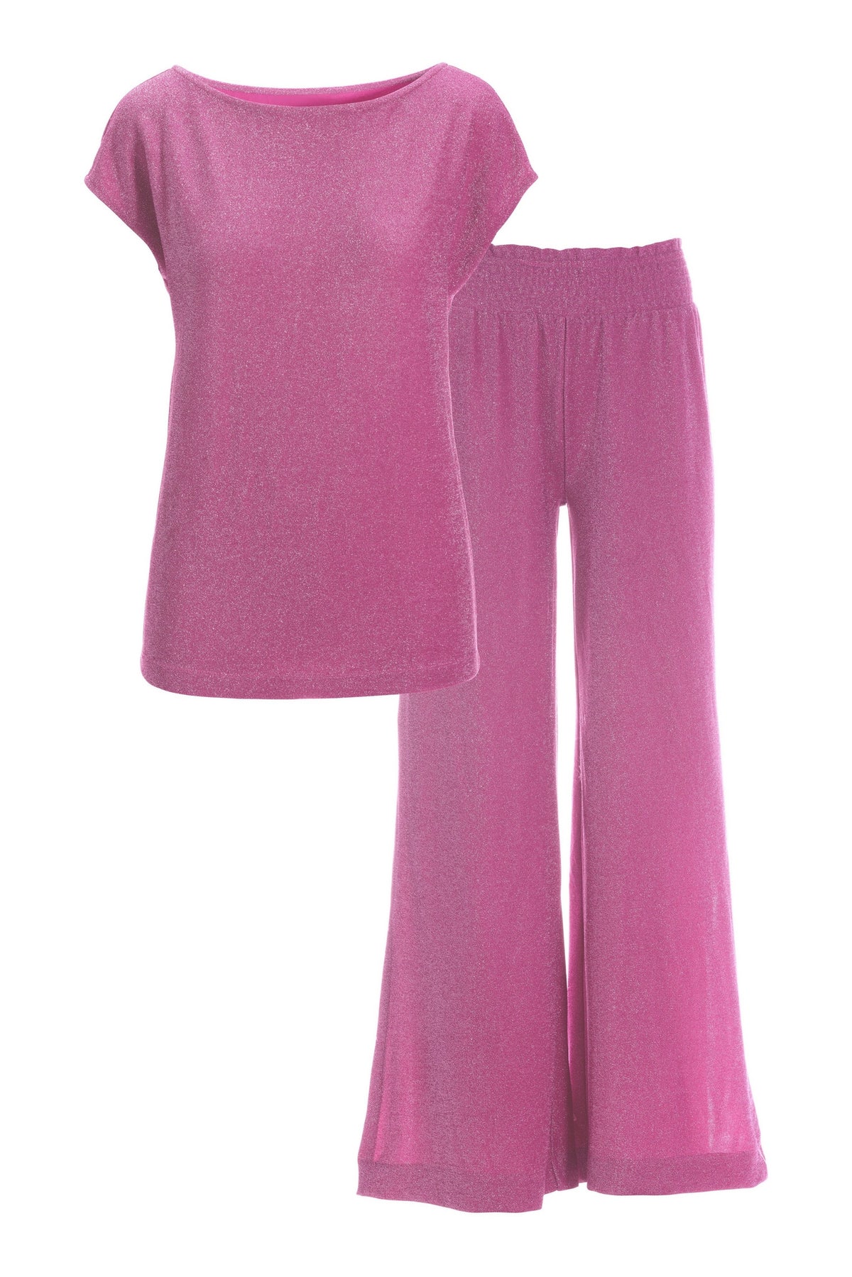 Metallic Effortless Two-Piece Lounge Set Purple