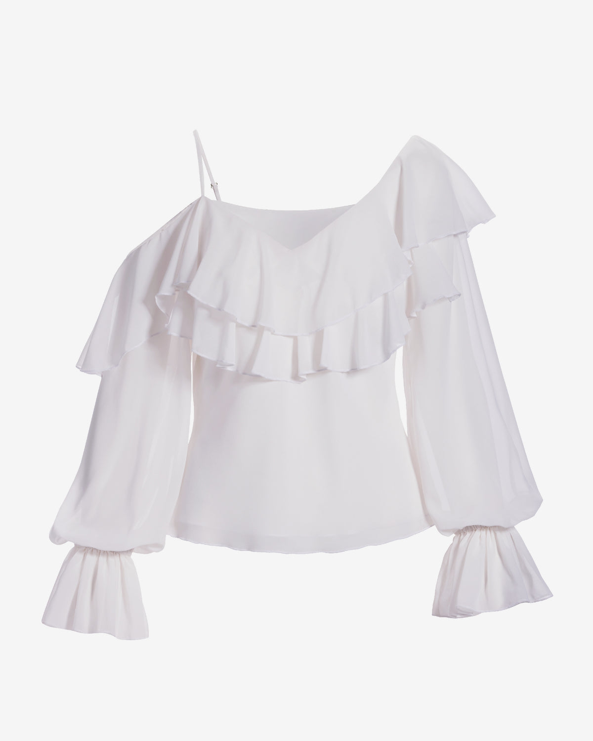 Layered Ruffle Chic Blouse White
