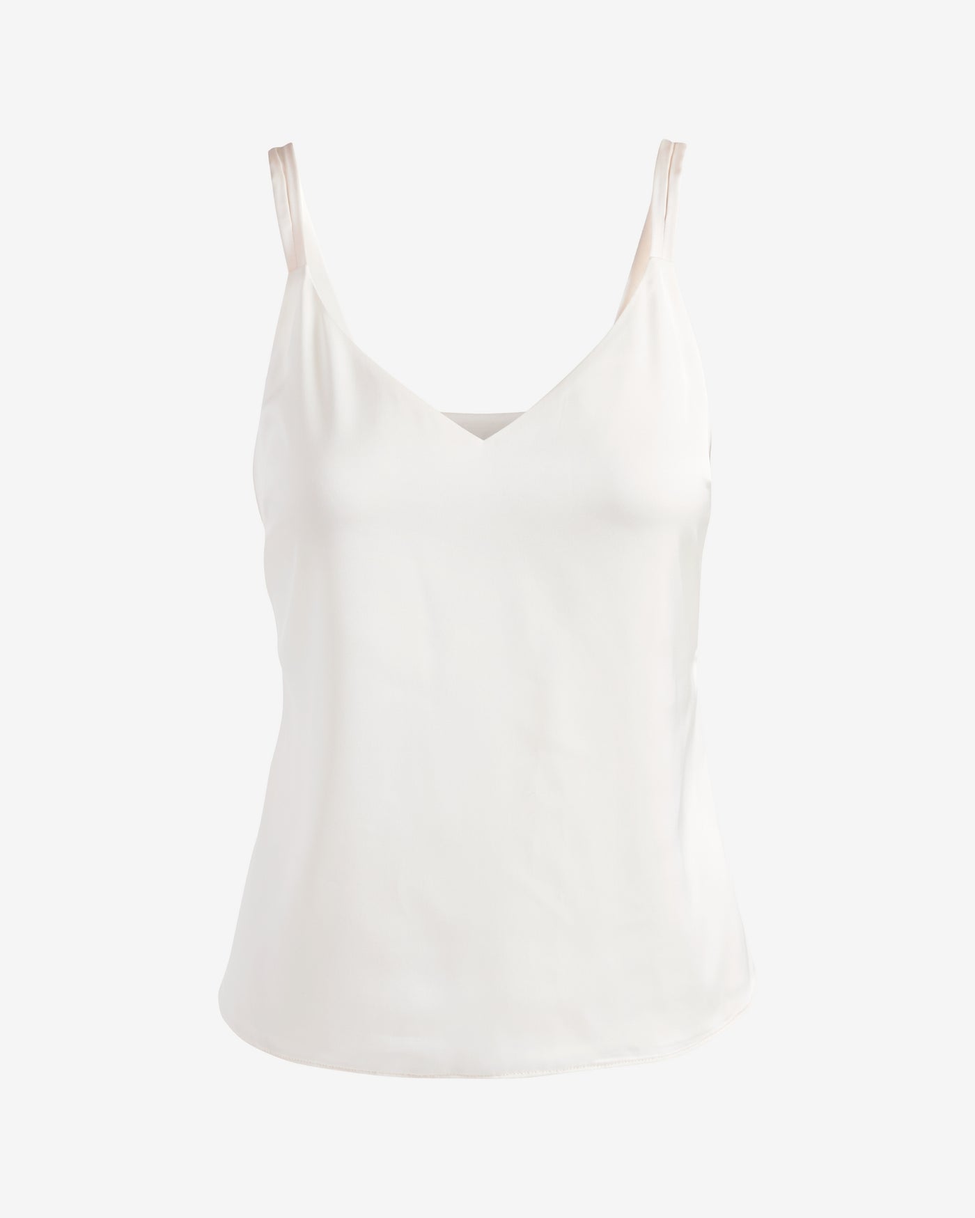 Lexi Sleeveless V-Neck Charmeuse Blouse Pure White