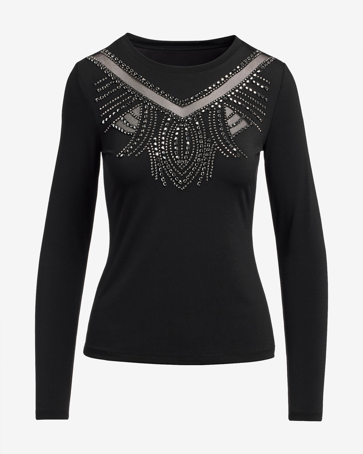 Embellished Long Sleeve Top Proper Black