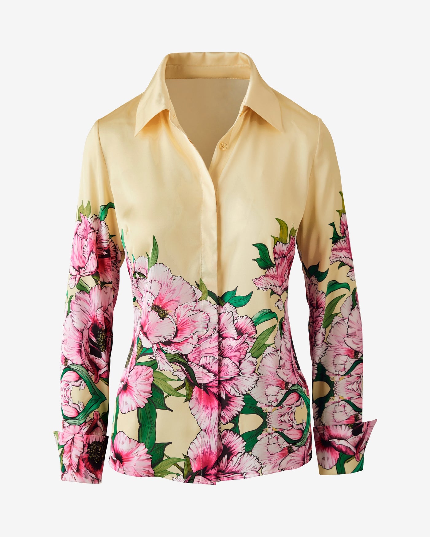 Print Sophia Charmeuse Blouse Flirty Floral