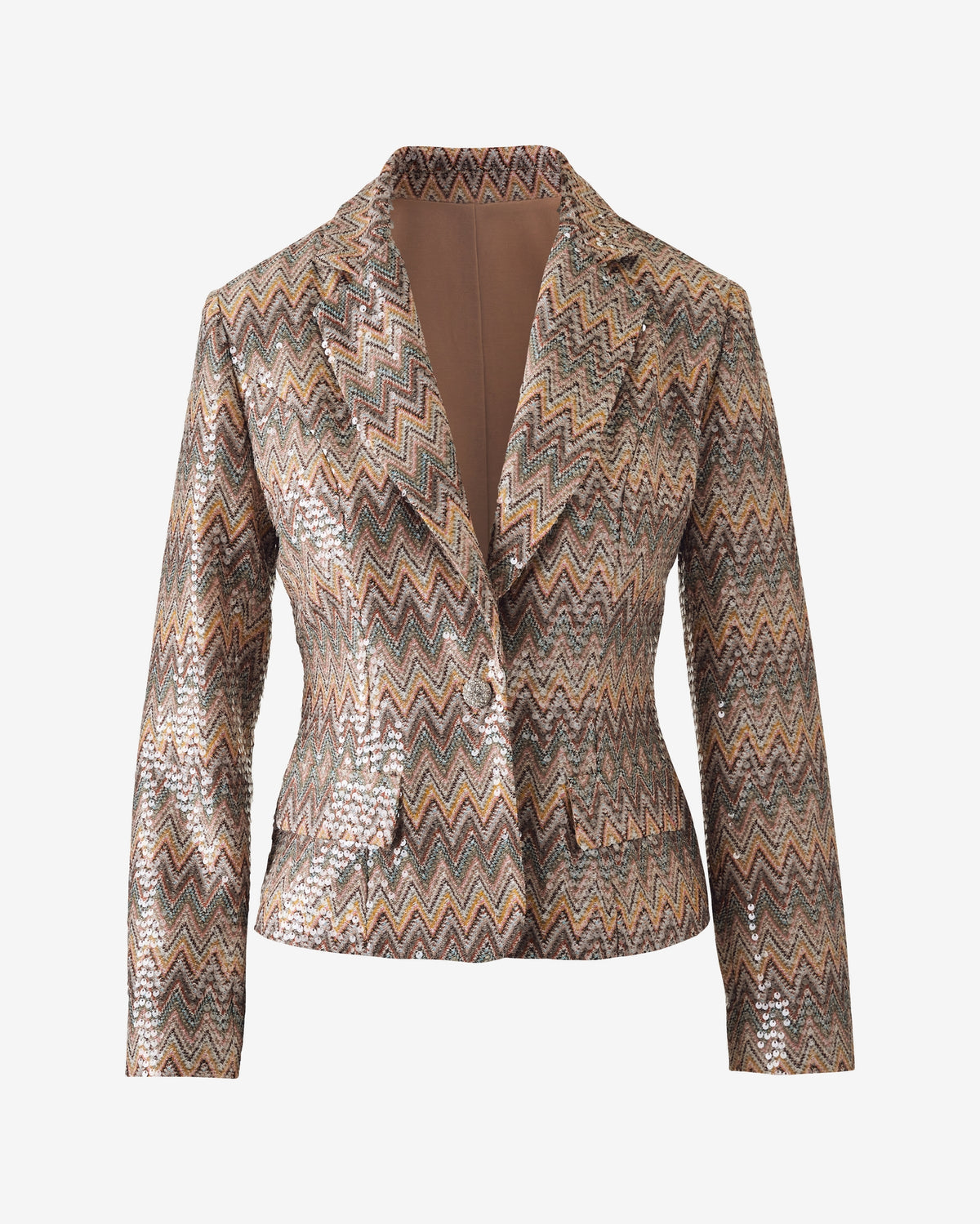 Chevron Knit Button Front Jacket Multi