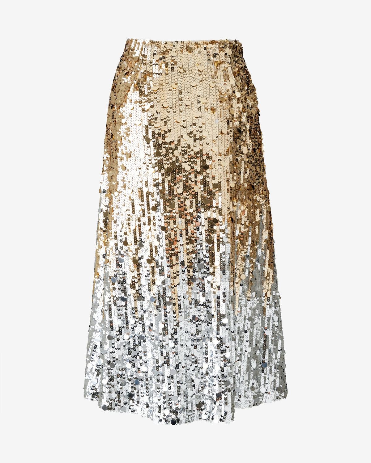 Ombre Sequin Midi Skirt Gold/Silver